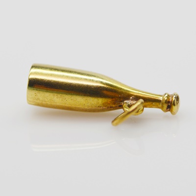 14K Yellow Gold Bottle Charm