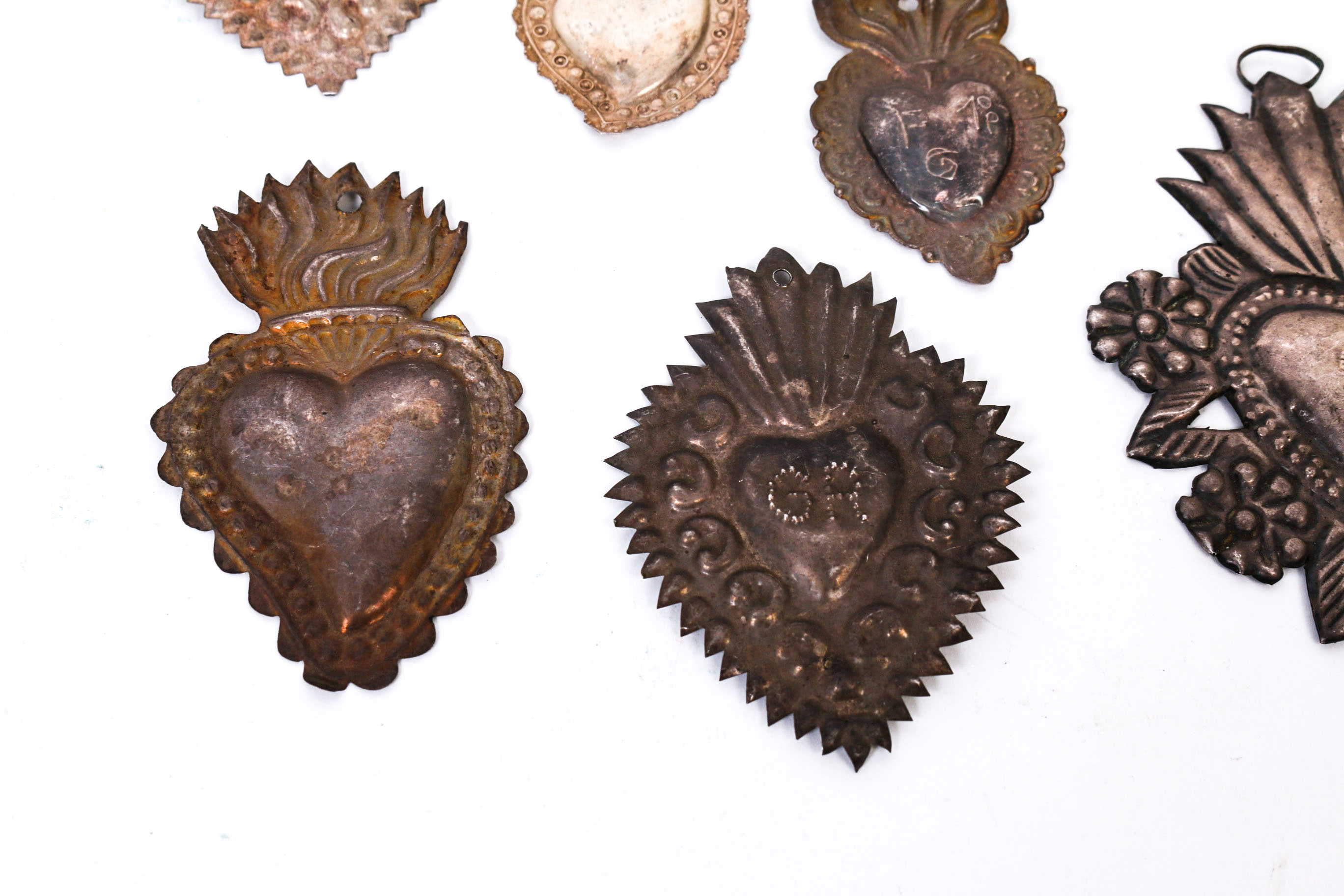 Sterling Silver Mexican Milagro Heart Pendants