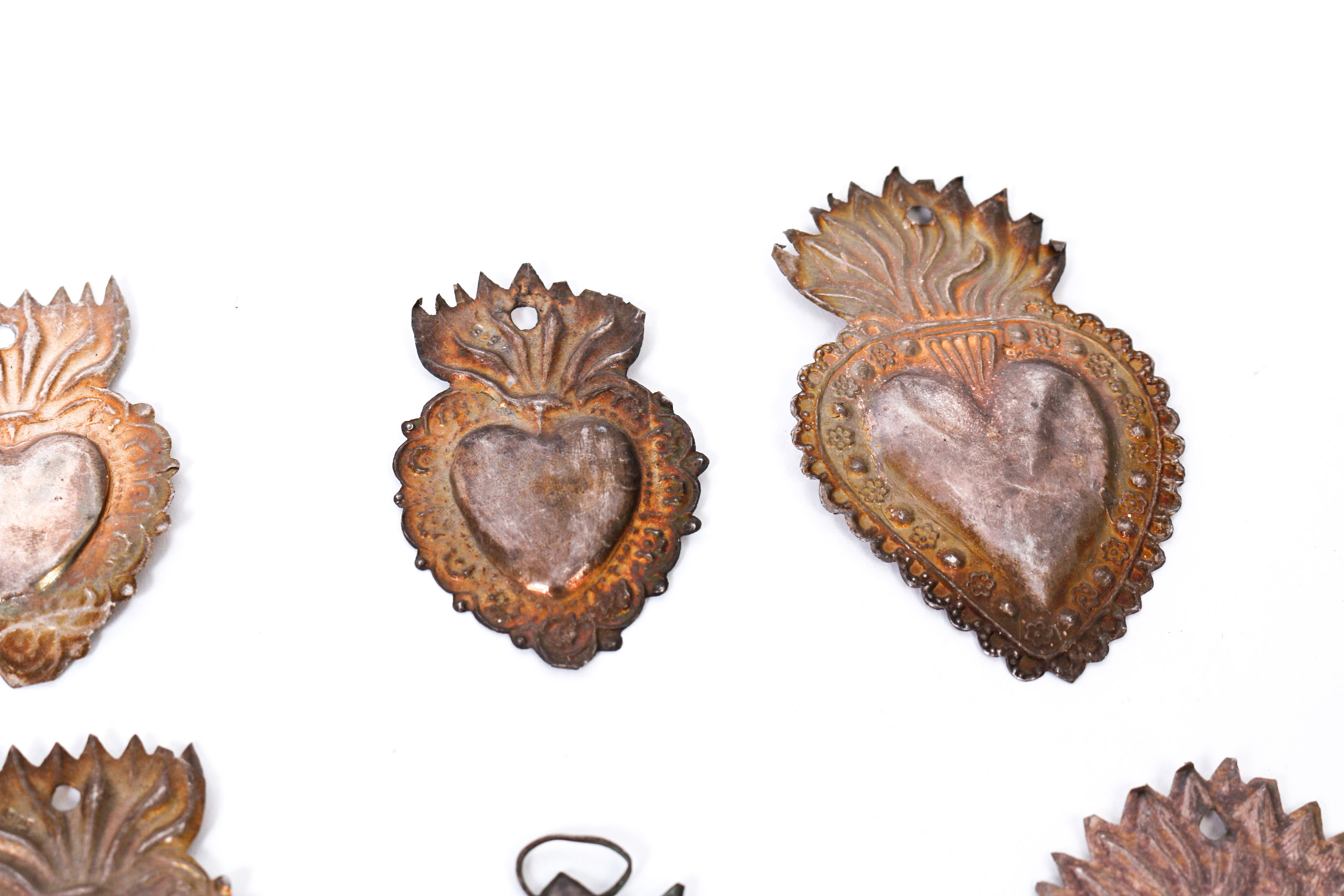 Sterling Silver Mexican Milagro Heart Pendants