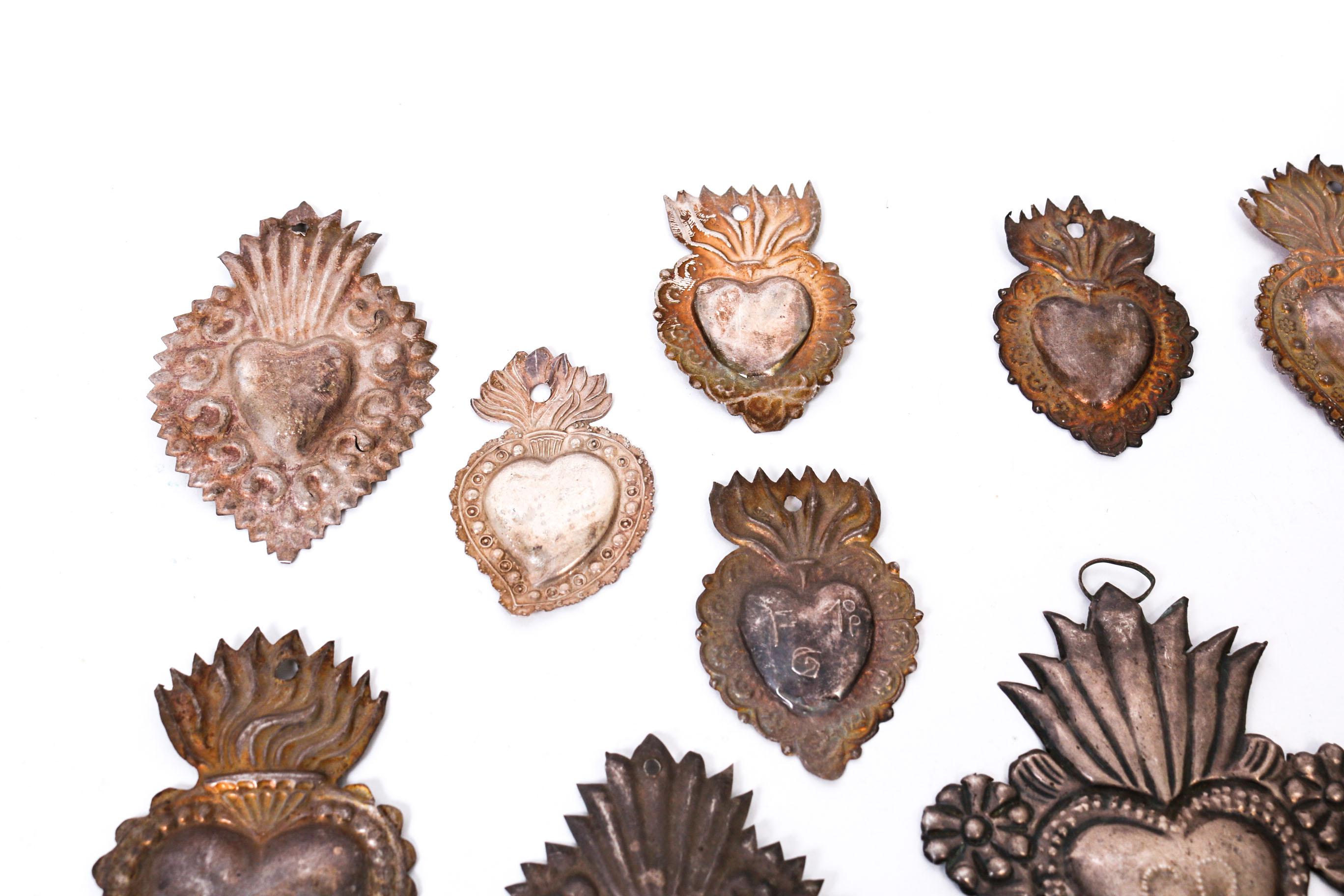 Sterling Silver Mexican Milagro Heart Pendants