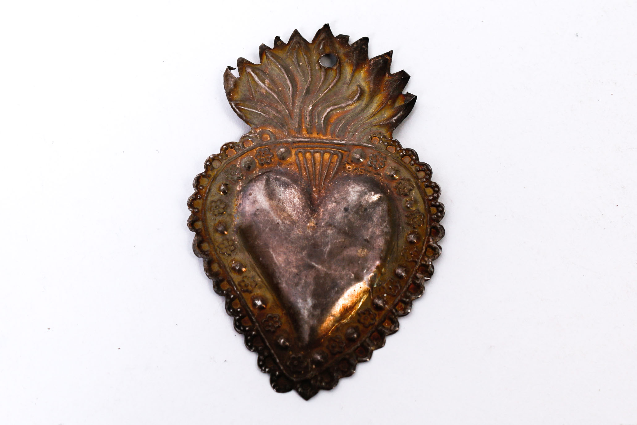 Sterling Silver Mexican Milagro Heart Pendants