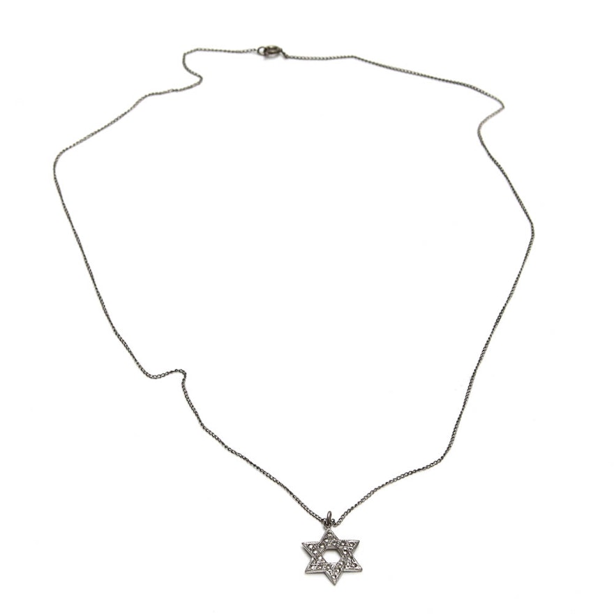 Silver Chain with Star of David Pendant