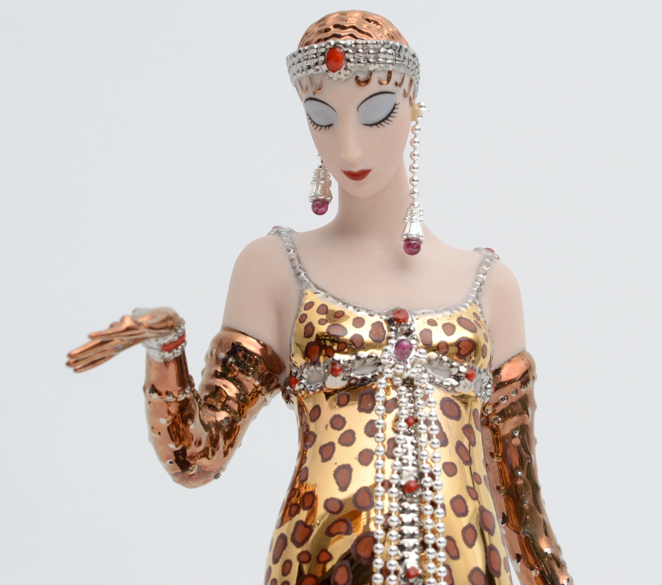 Erté Reproduction Porcelain Sculpture "Ocelot" By Franklin Mint