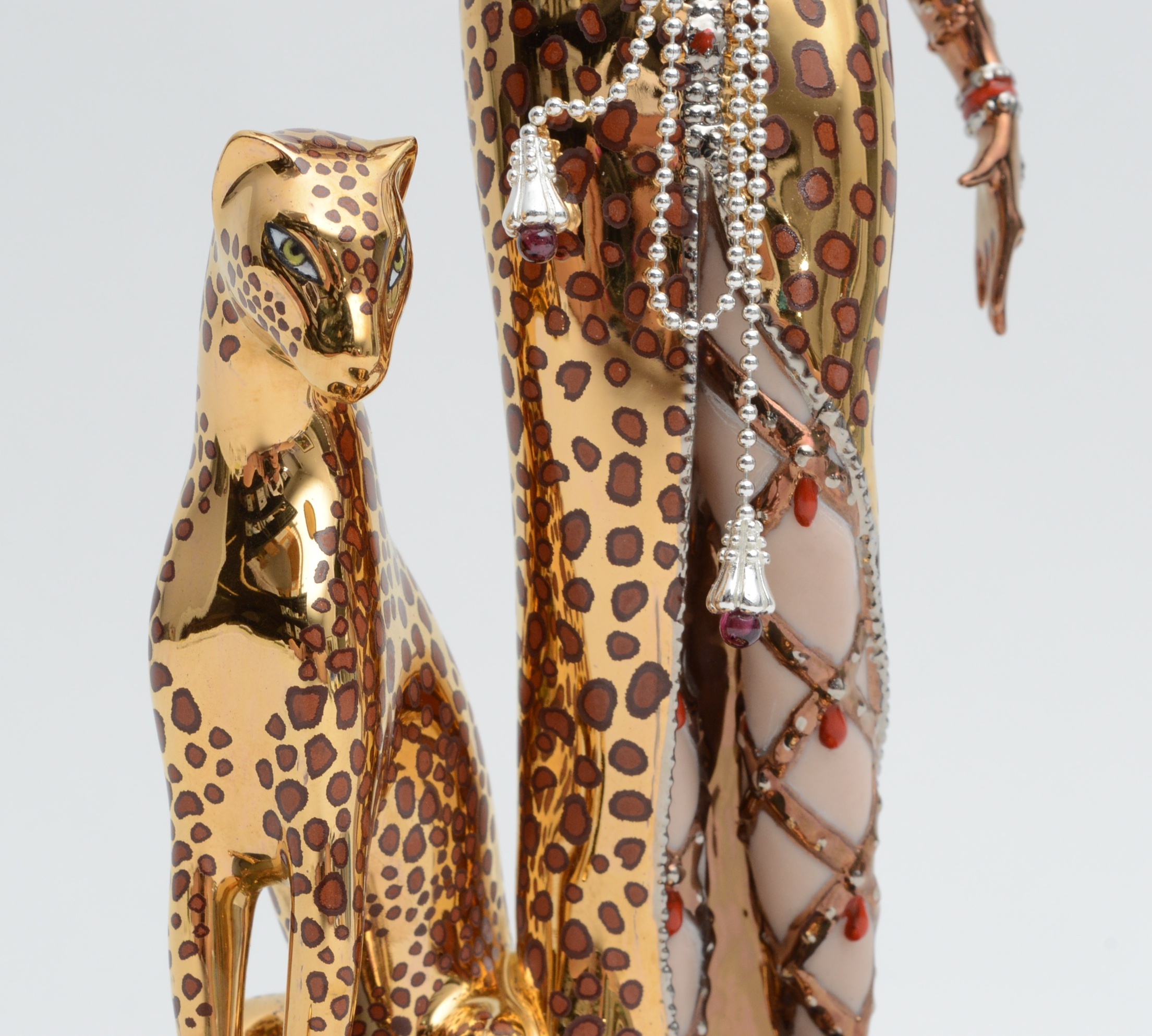 Erté Reproduction Porcelain Sculpture "Ocelot" By Franklin Mint