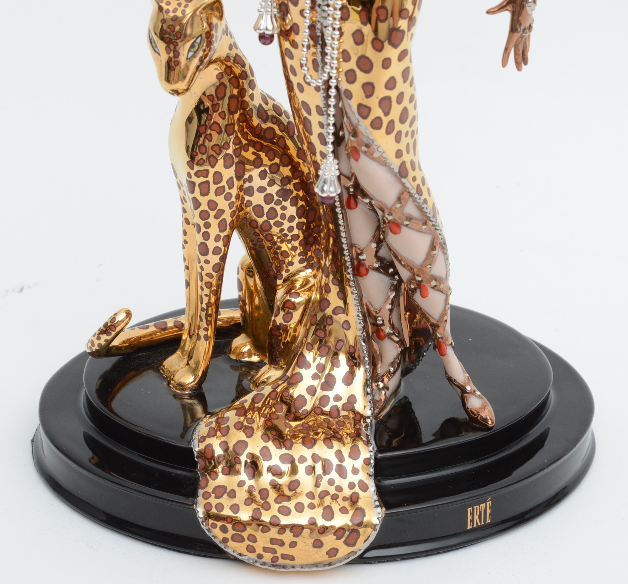 Erté Reproduction Porcelain Sculpture "Ocelot" By Franklin Mint