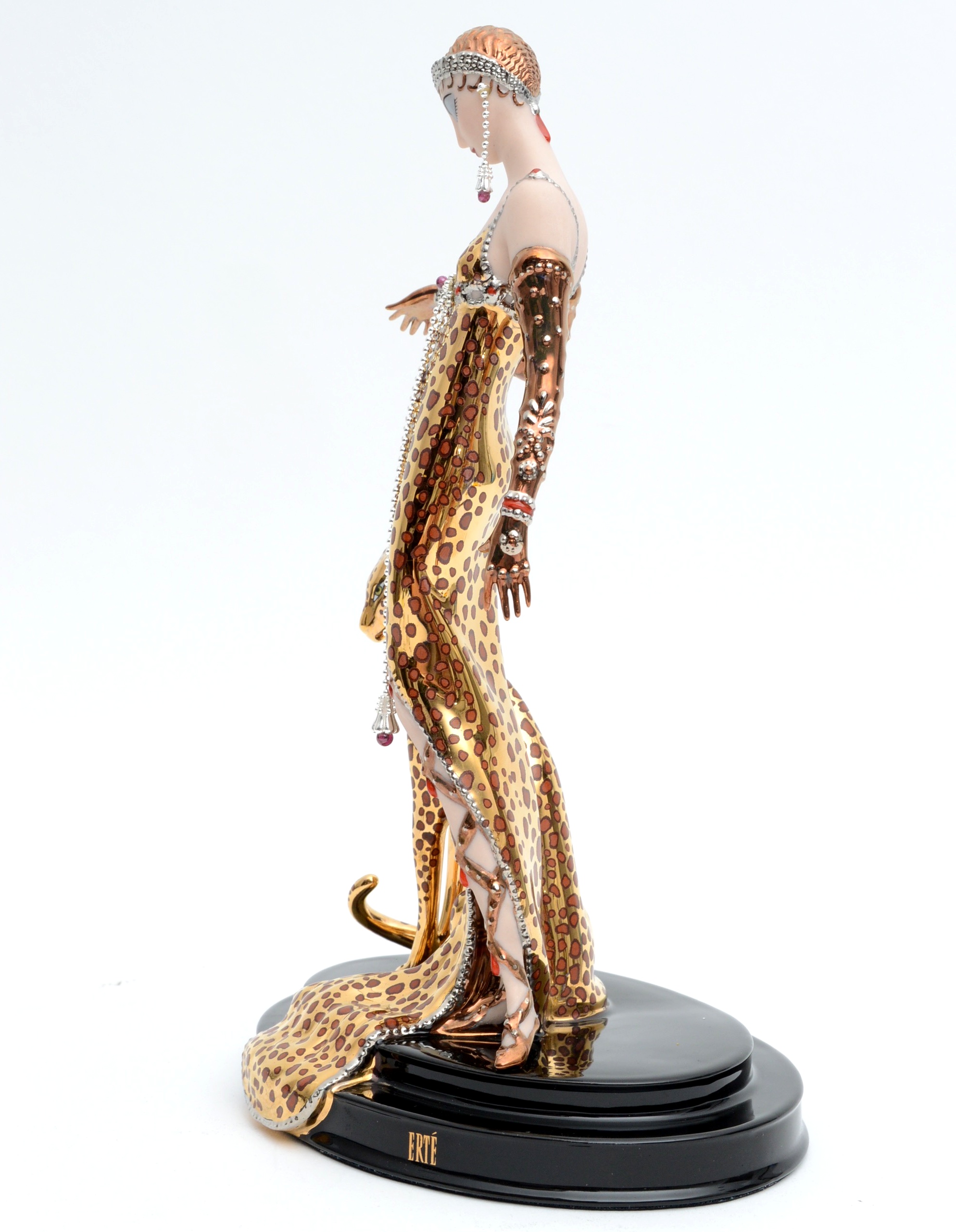Erté Reproduction Porcelain Sculpture "Ocelot" By Franklin Mint