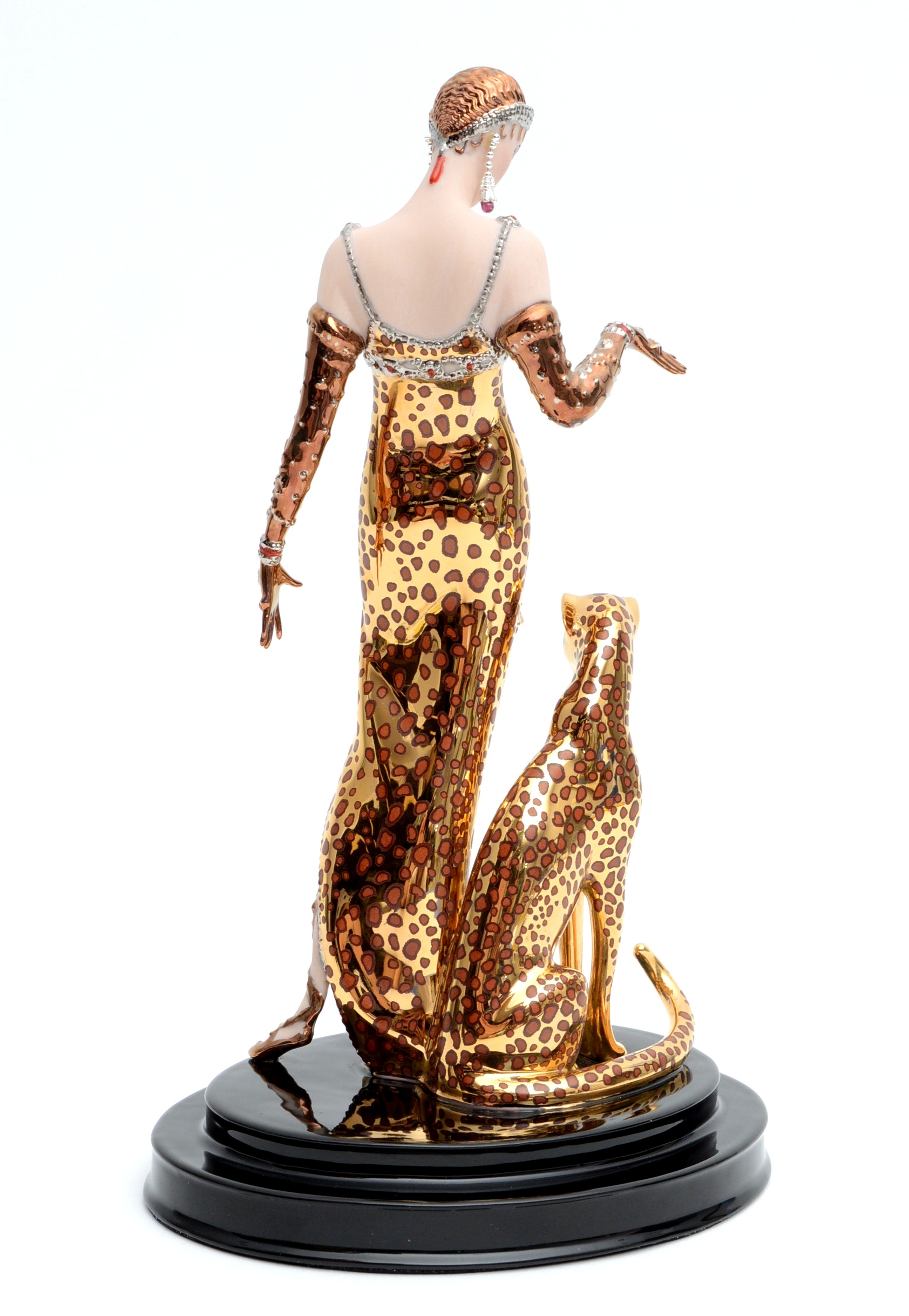 Erté Reproduction Porcelain Sculpture "Ocelot" By Franklin Mint
