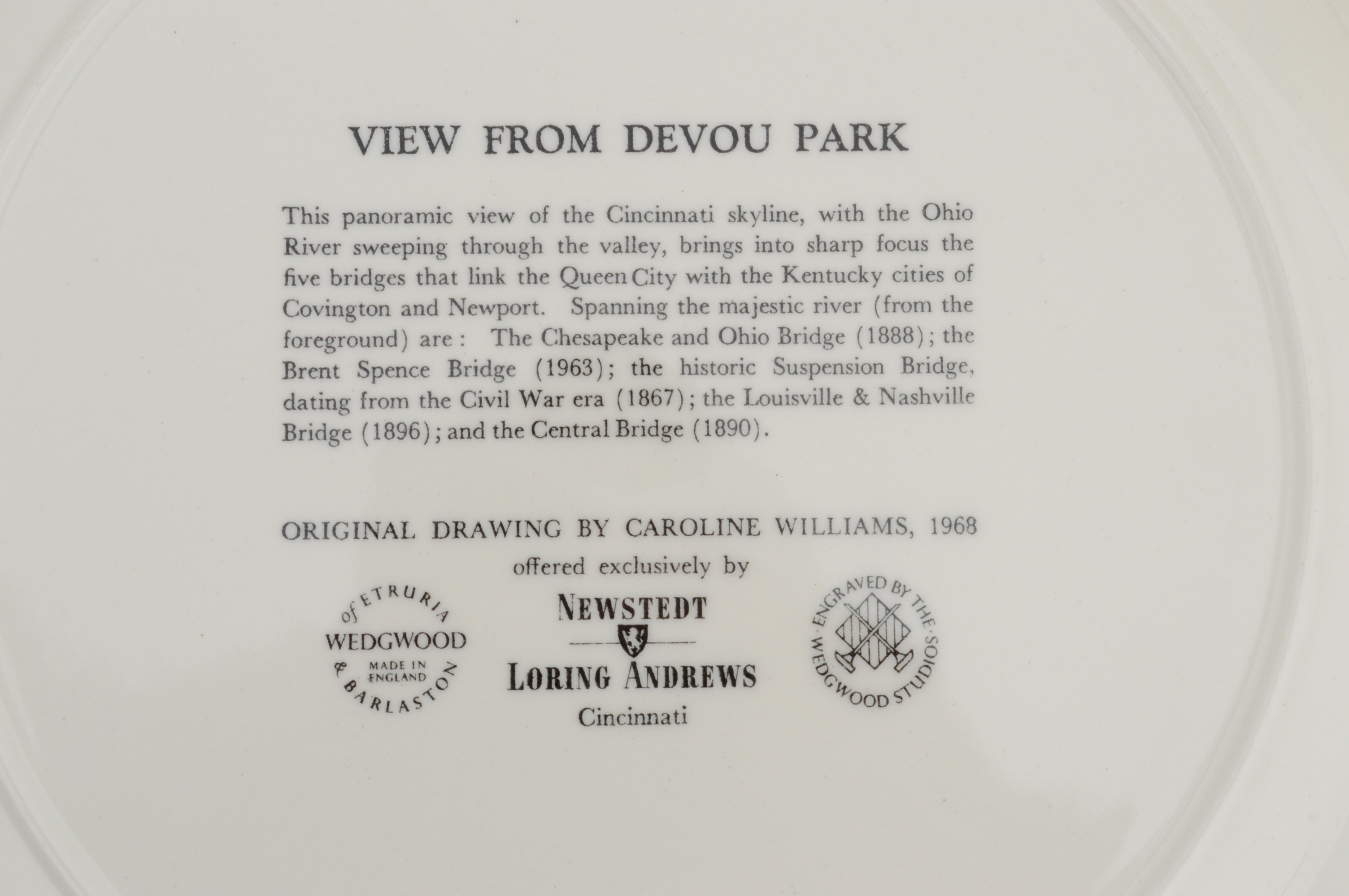 Extensive Set of Twenty-Two Caroline Williams Cincinnati Plates