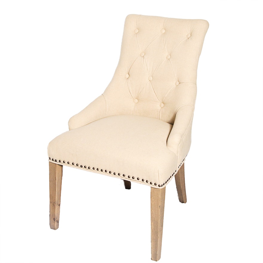 Tufted Beige Accent Chair