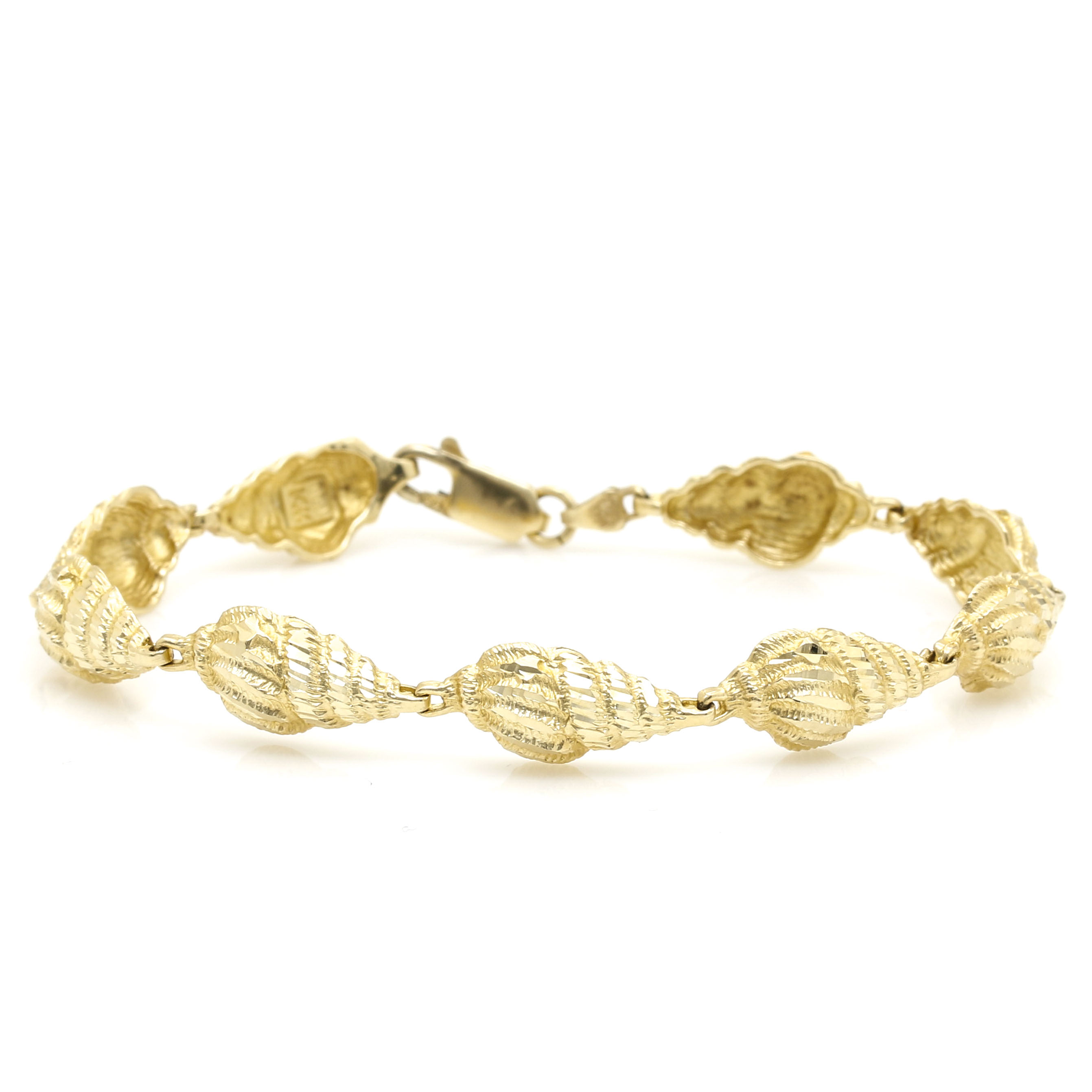 14K Yellow Gold Seashell Bracelet