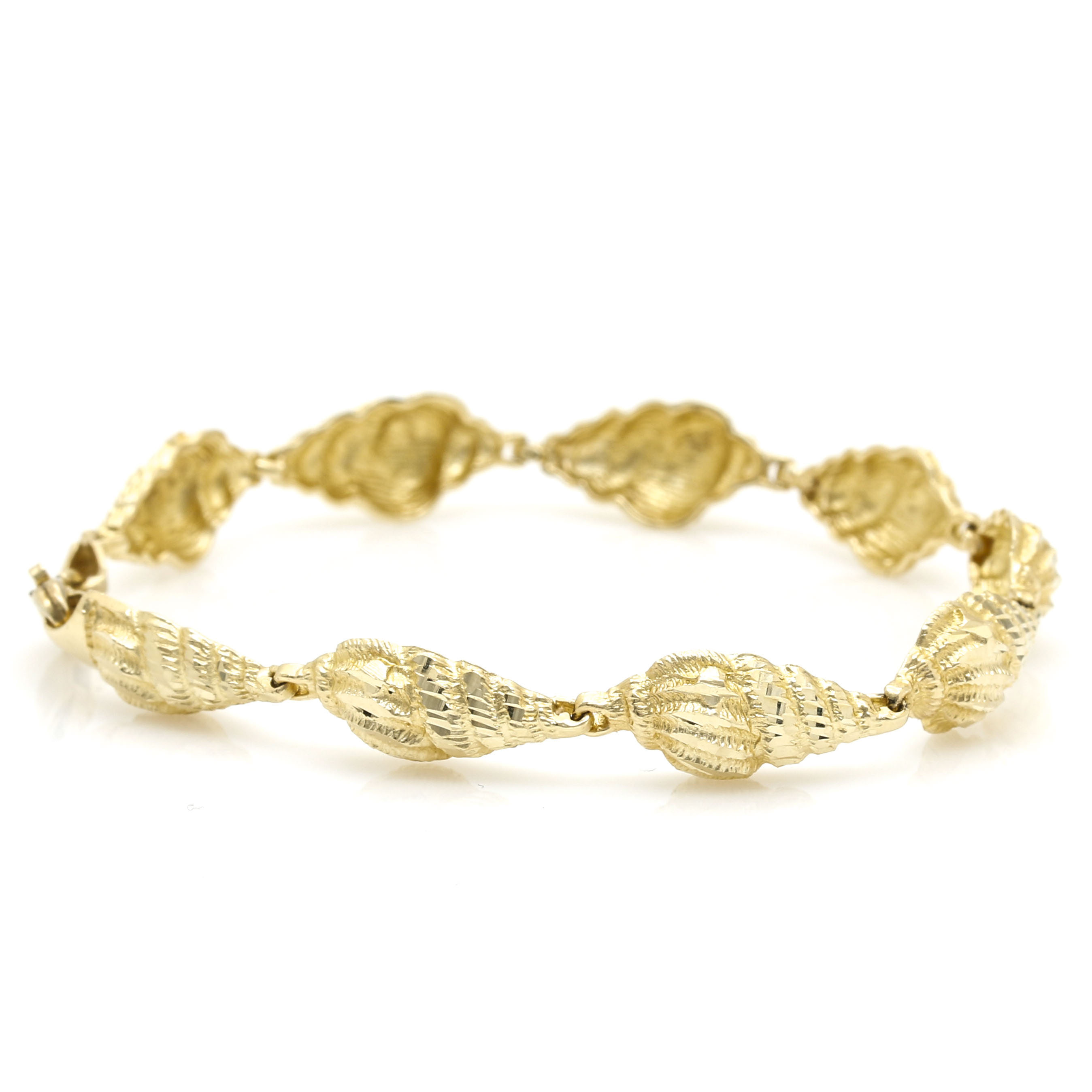 14K Yellow Gold Seashell Bracelet