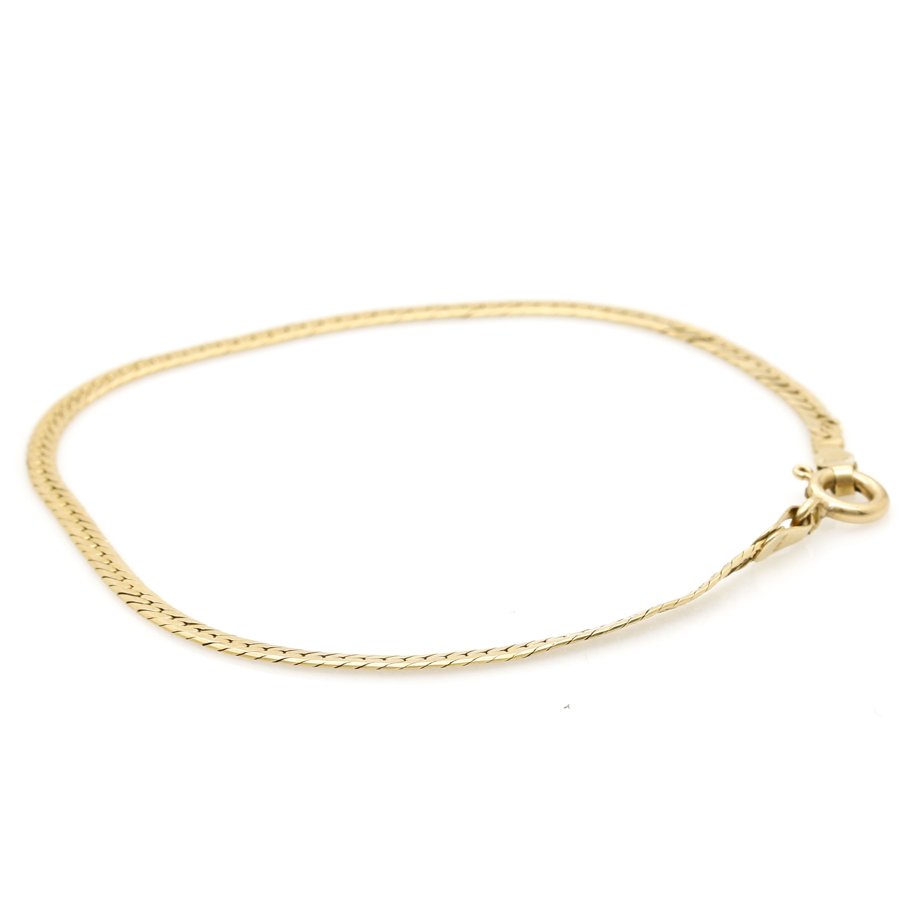 18K Yellow Gold Herringbone Chain Bracelet