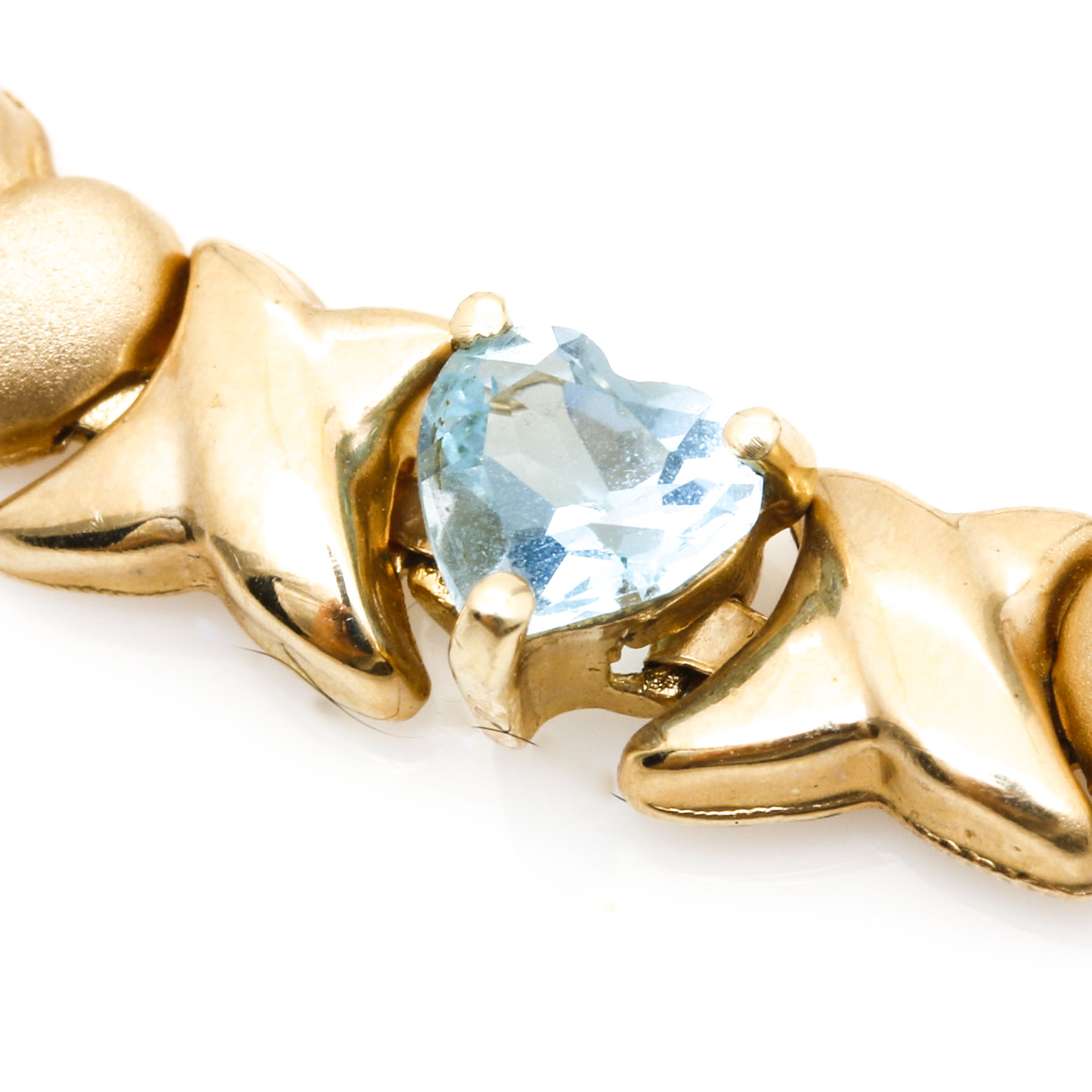 10K Yellow Gold Blue Topaz Bracelet