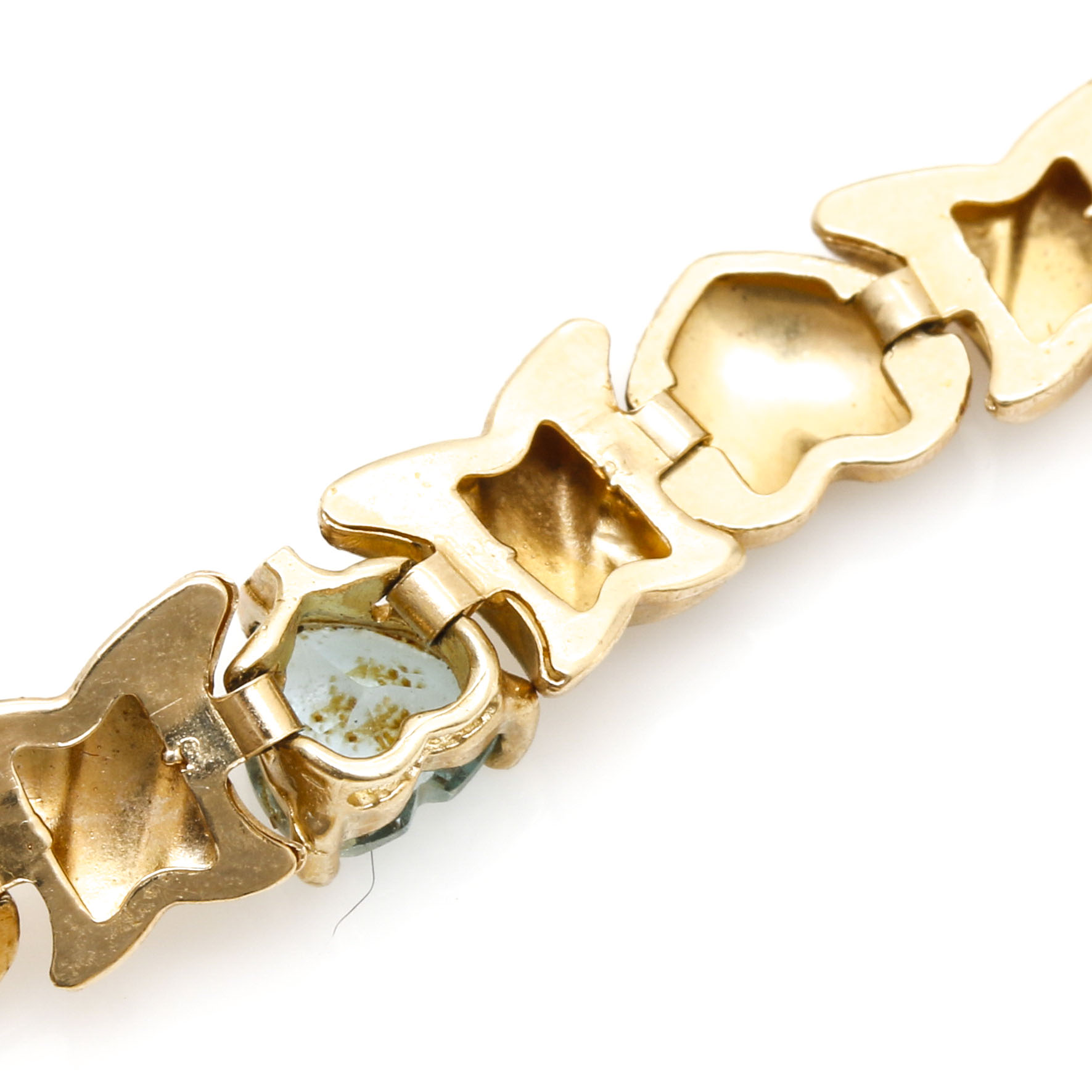 10K Yellow Gold Blue Topaz Bracelet