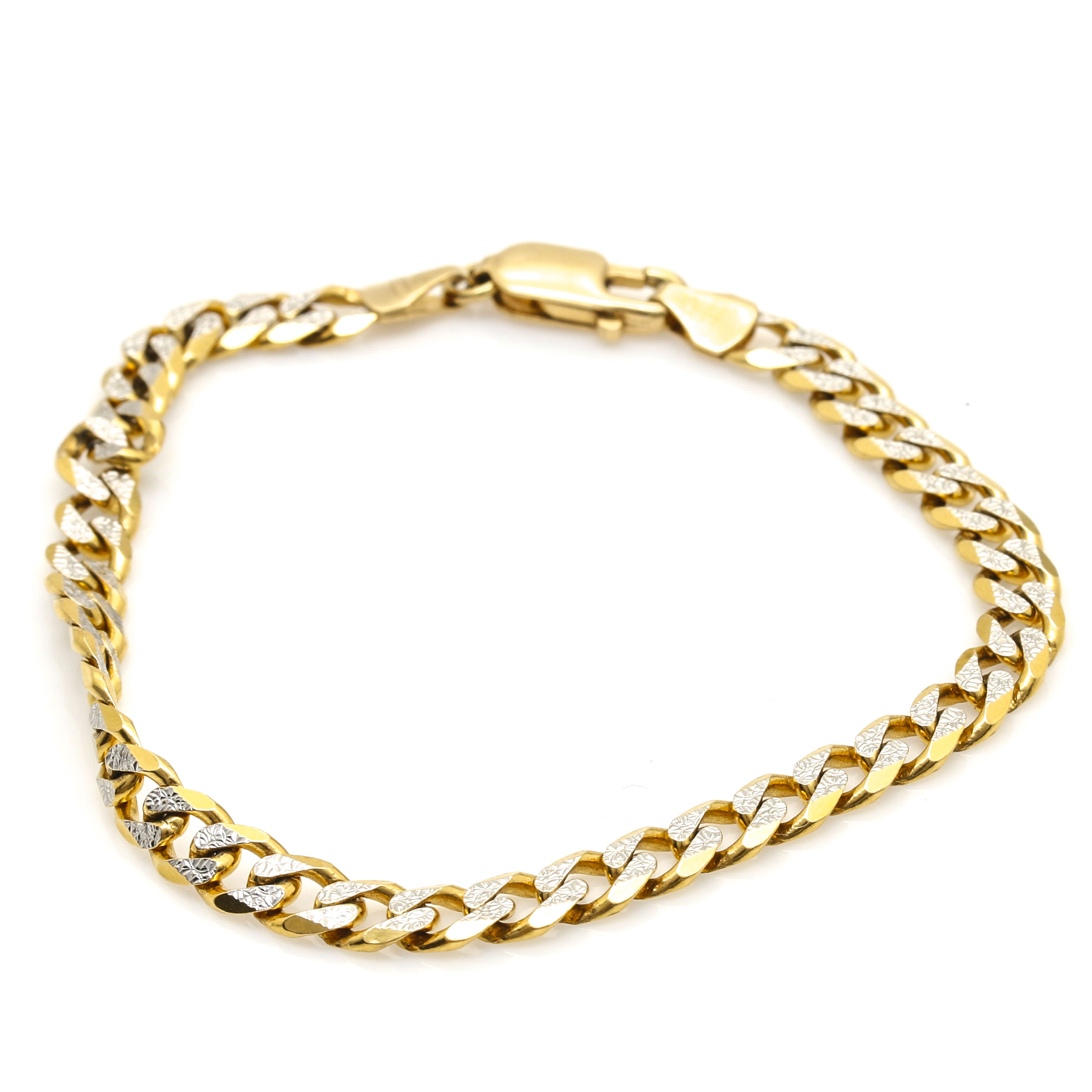 18K Two Tone Gold Curb Chain
