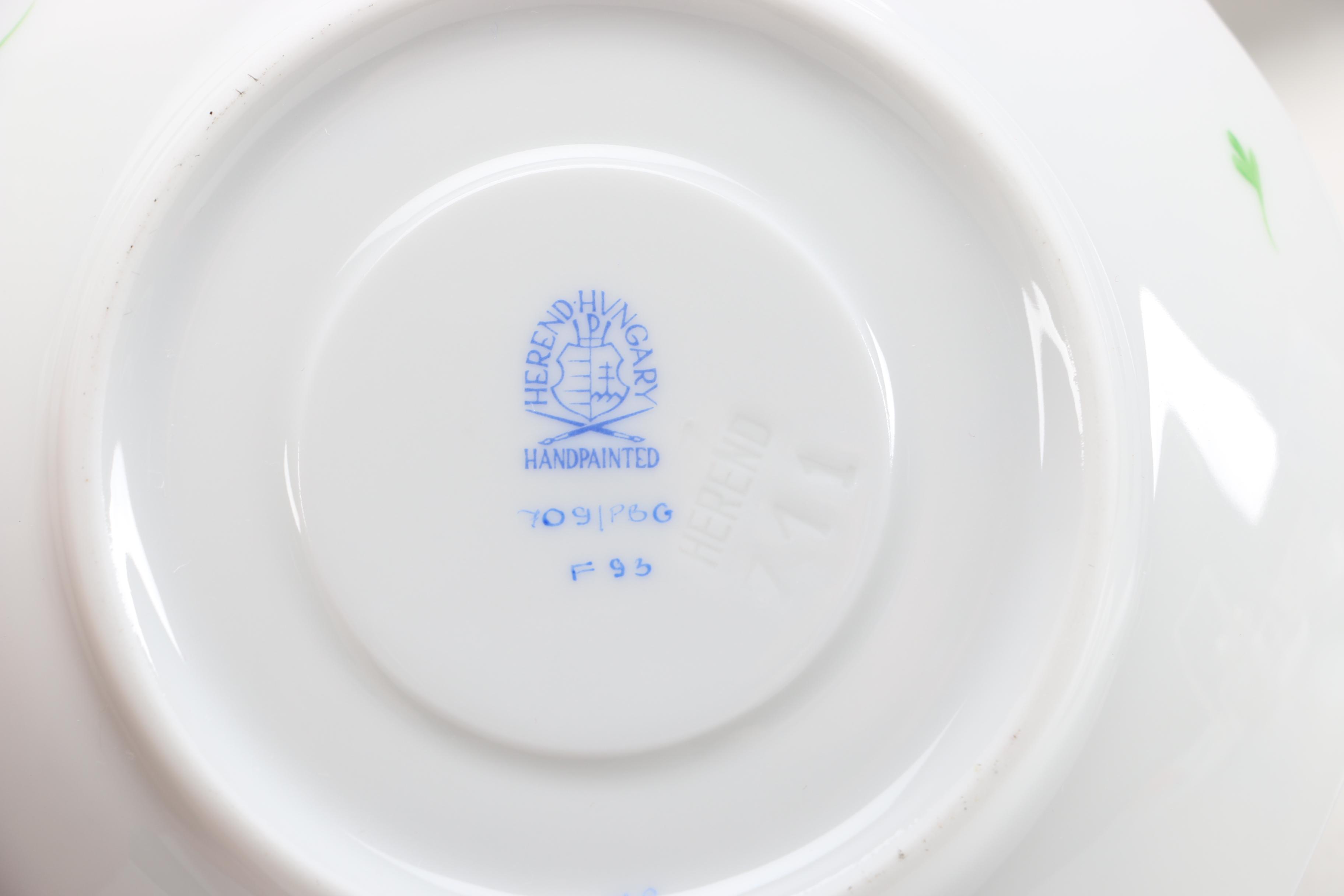 Herend from Hungary Complete Demitasse Set for Twelve in the "Blue Garland" Pattern