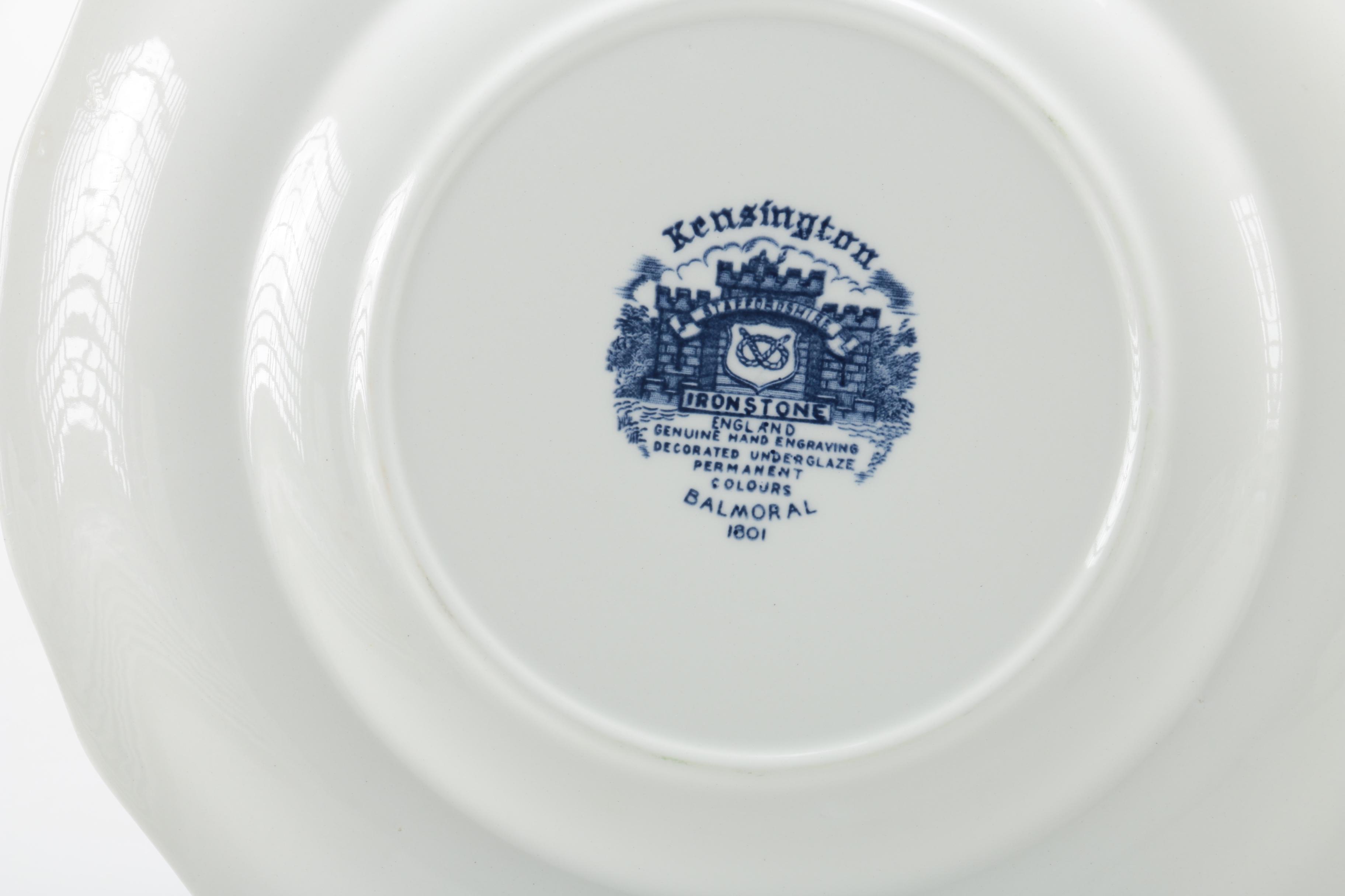Kensington Staffordshire Ironstone "Balmoral Blue" Tableware