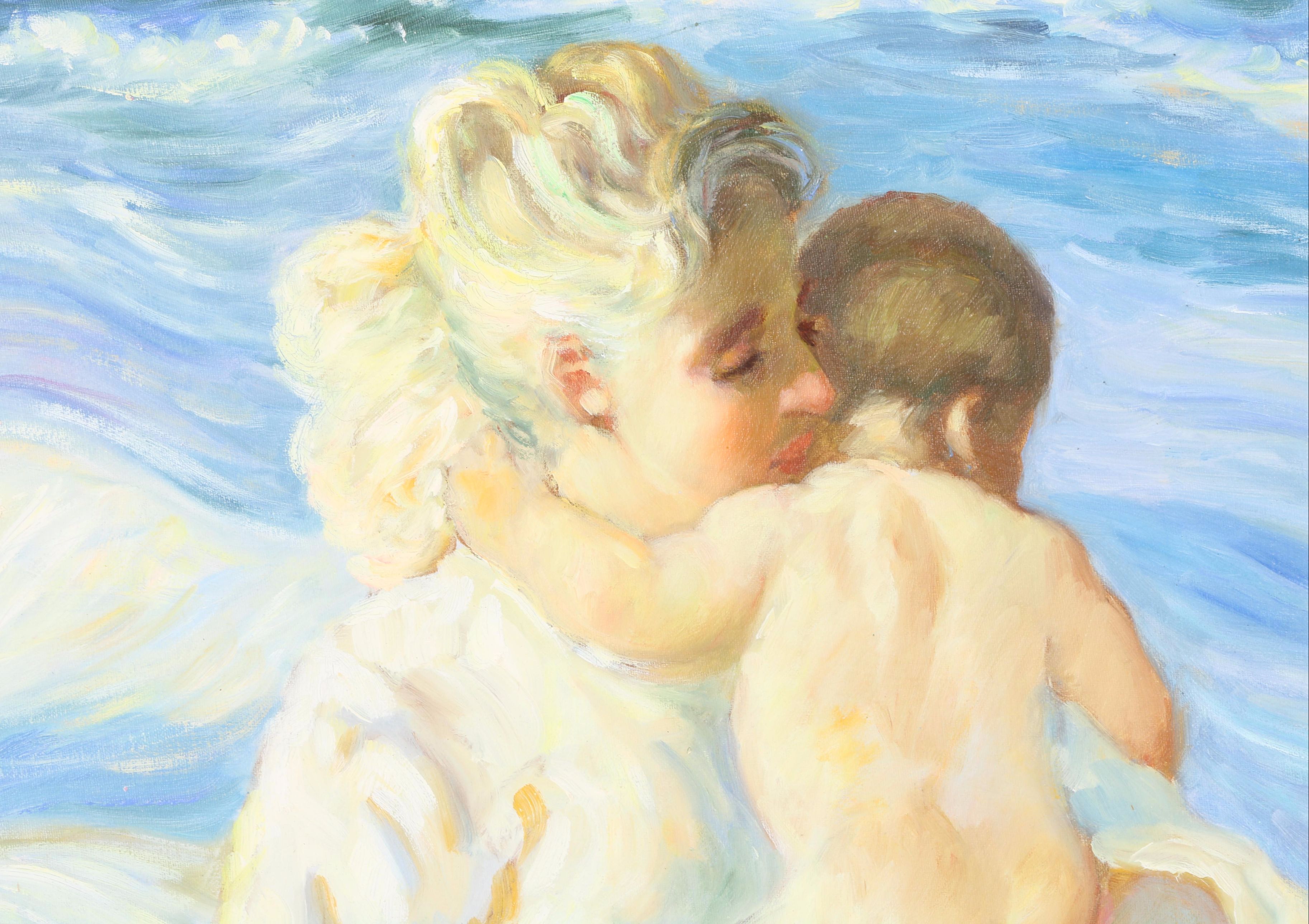 Cirol Oil Painting of a Mother and Child
