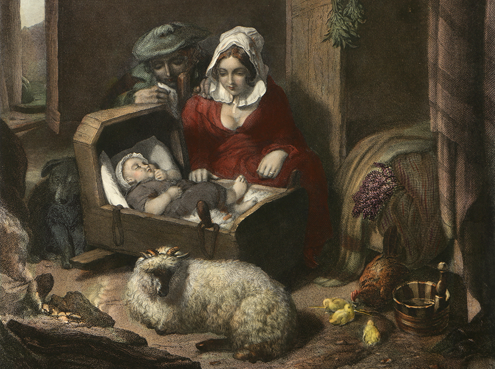 Hand-Colored Reproduction Engravings on Paper of Children Genre Scenes