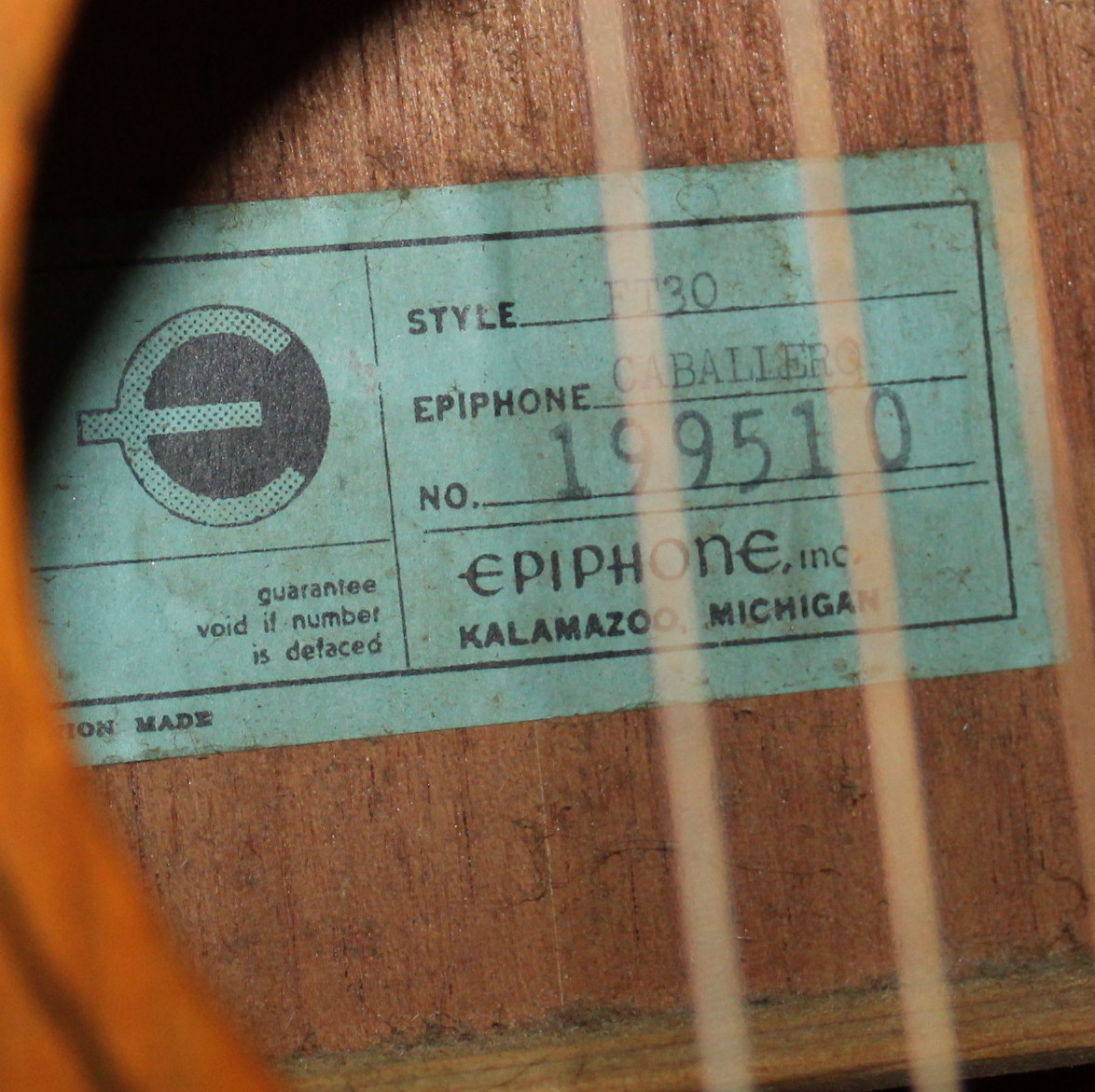 Vintage Epiphone Caballero Acoustic Guitar and Case