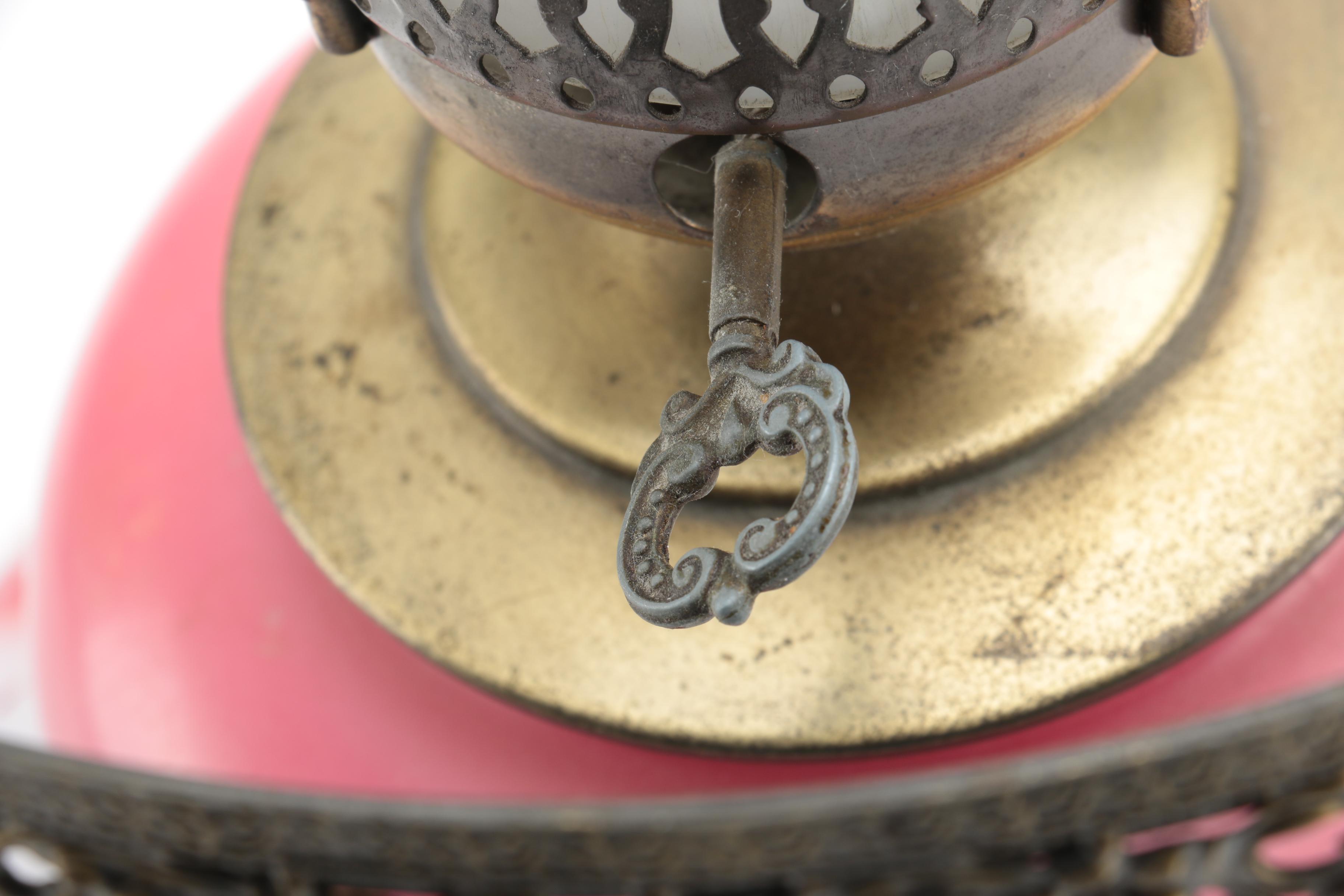 Vintage Pink Floral Glass Lamp