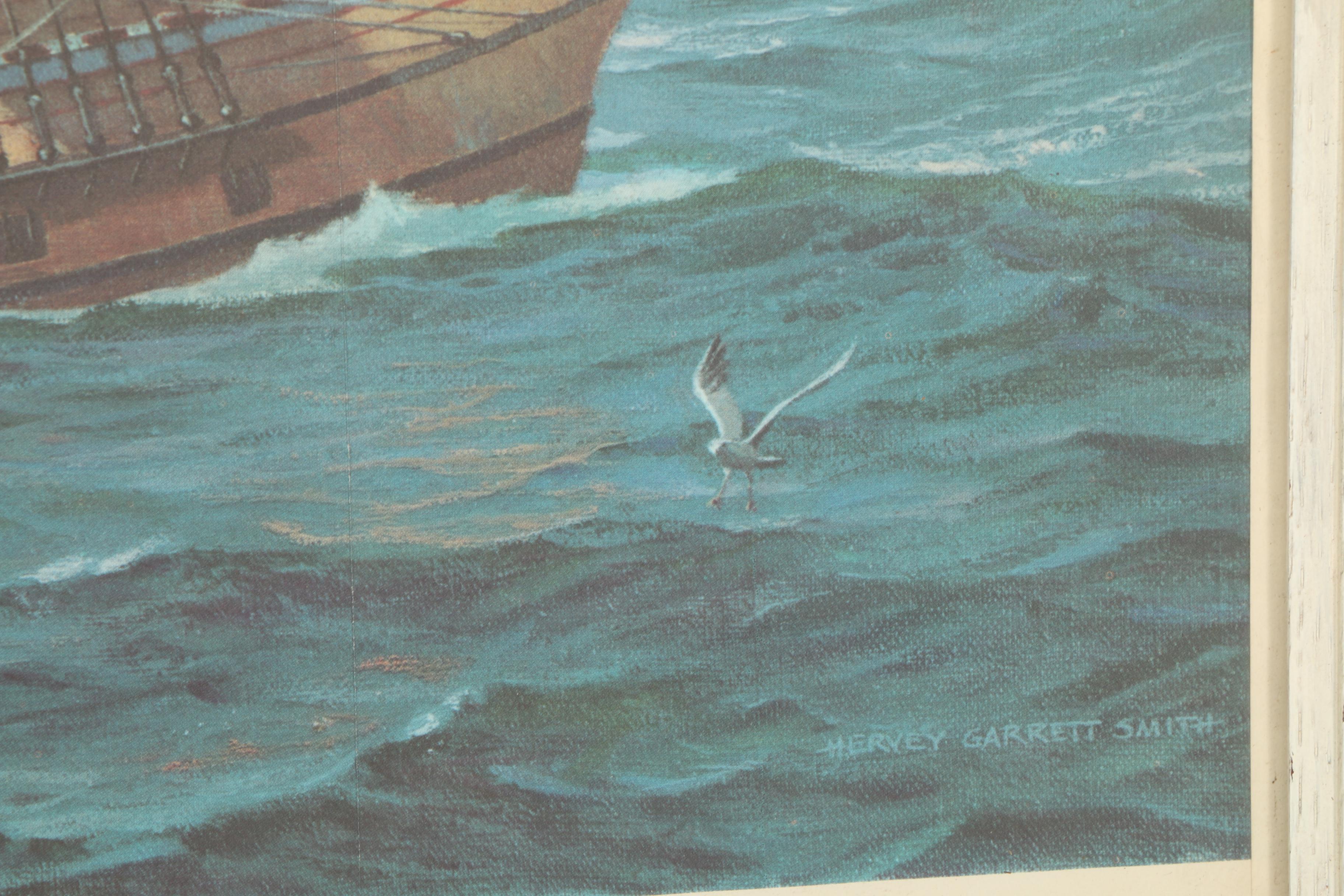 1957 Offset Lithograph Print after Harvey Garrett Smith "Mayflower II"
