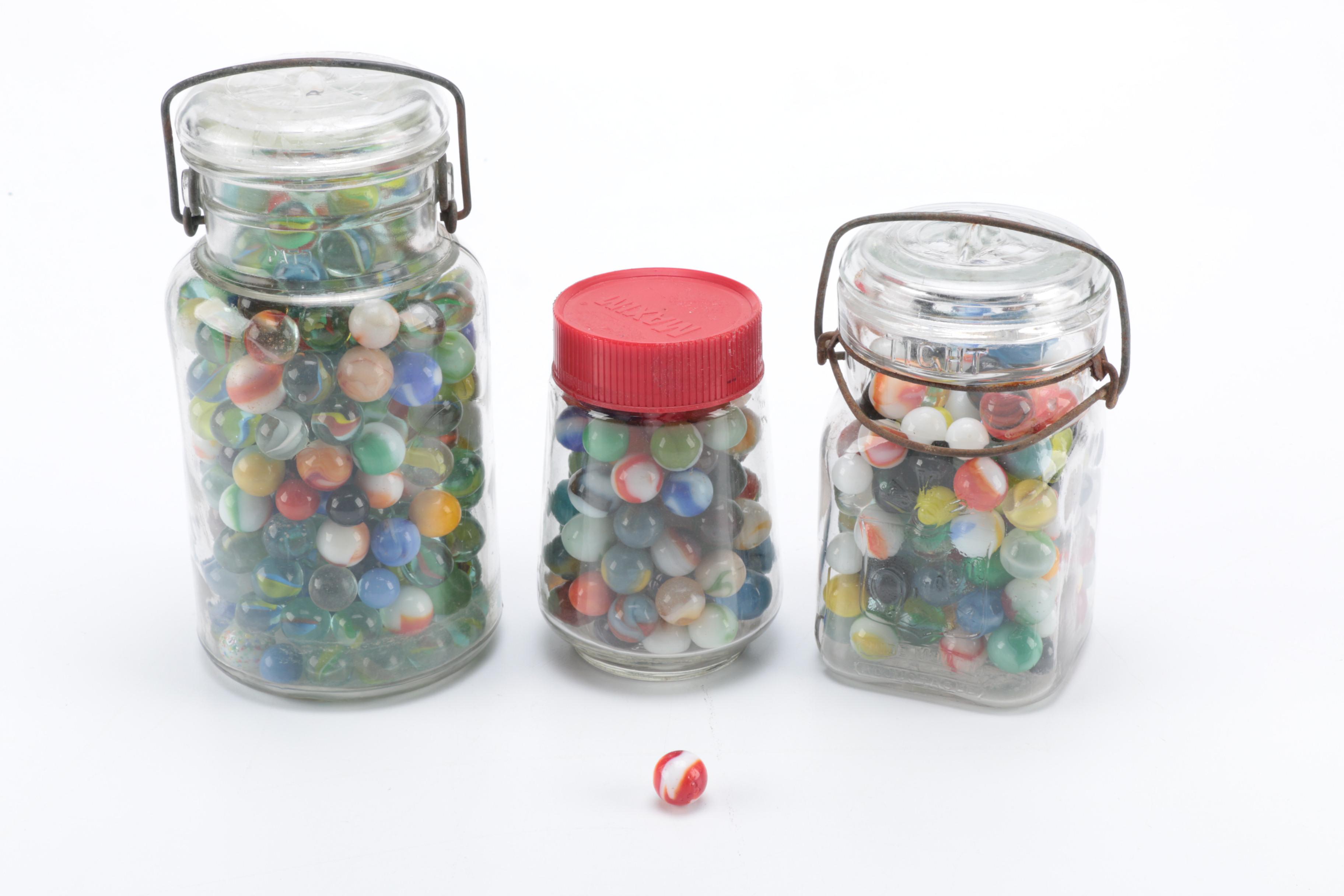 Jars of Vintage Marbles