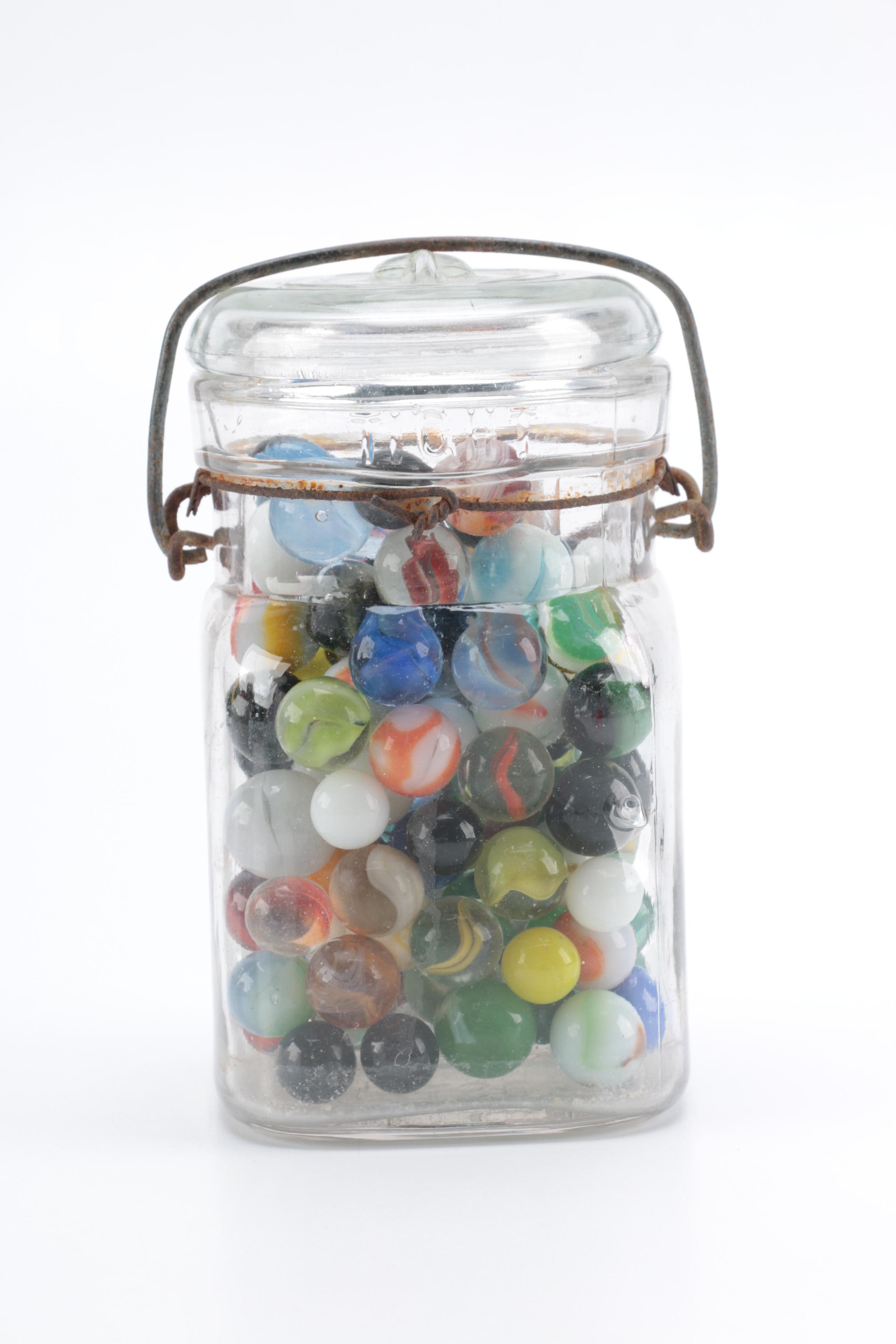 Jars of Vintage Marbles