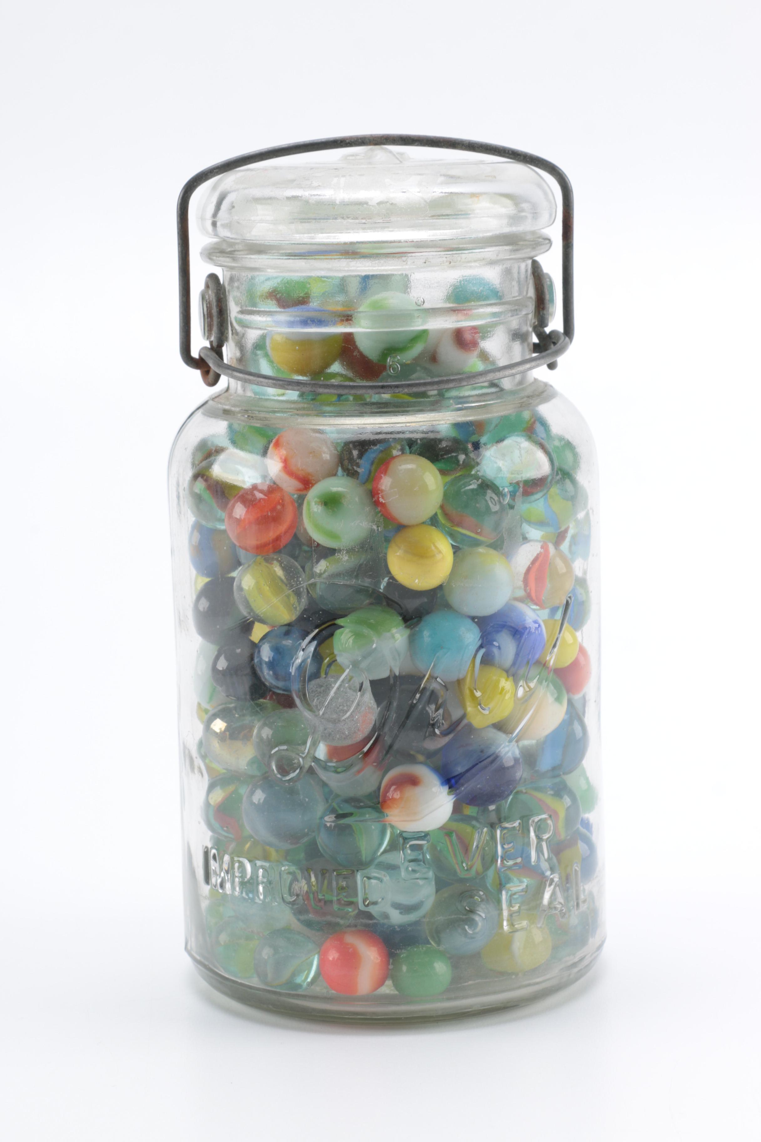 Jars of Vintage Marbles