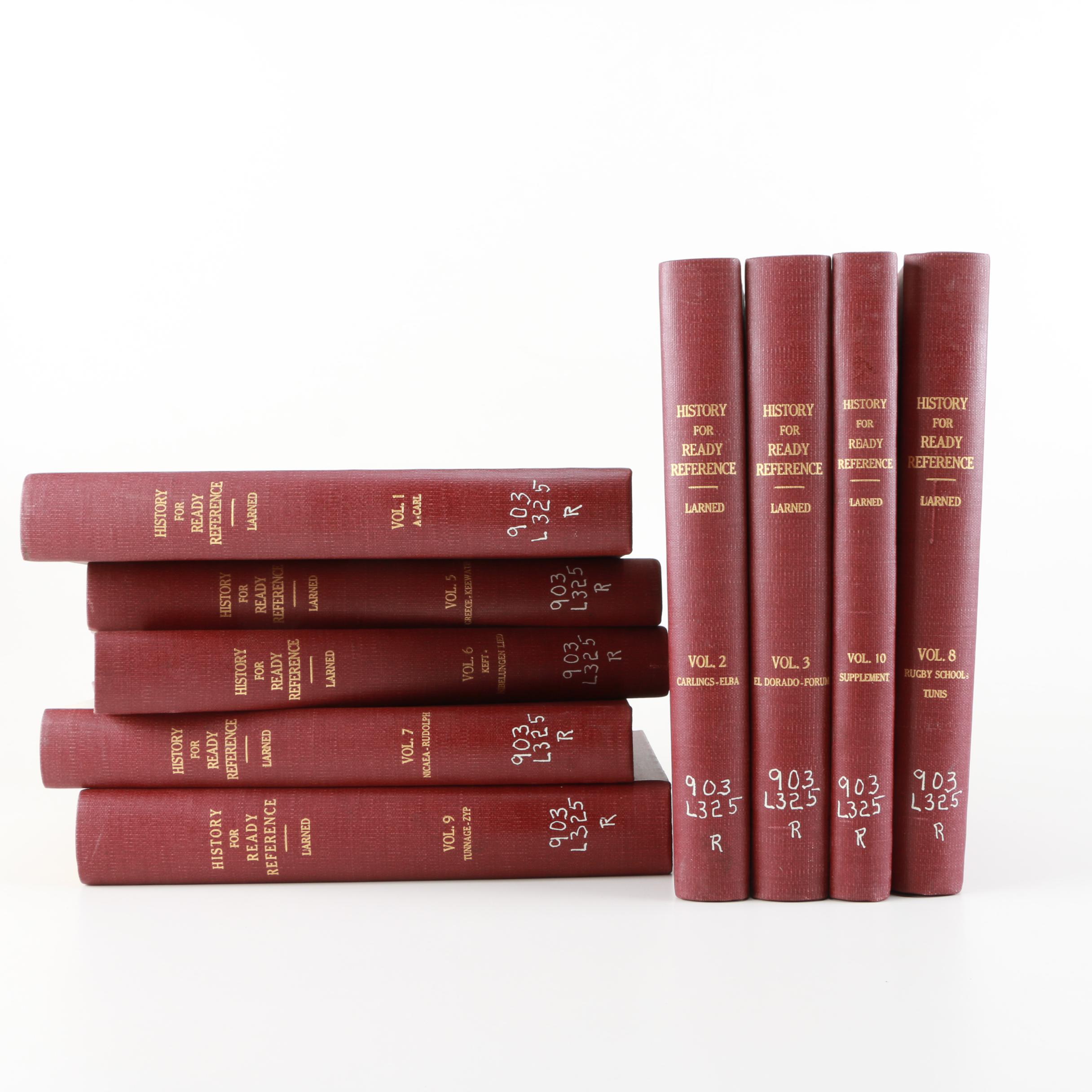 1895 Partial Set of Larned's "History For Ready Reference"