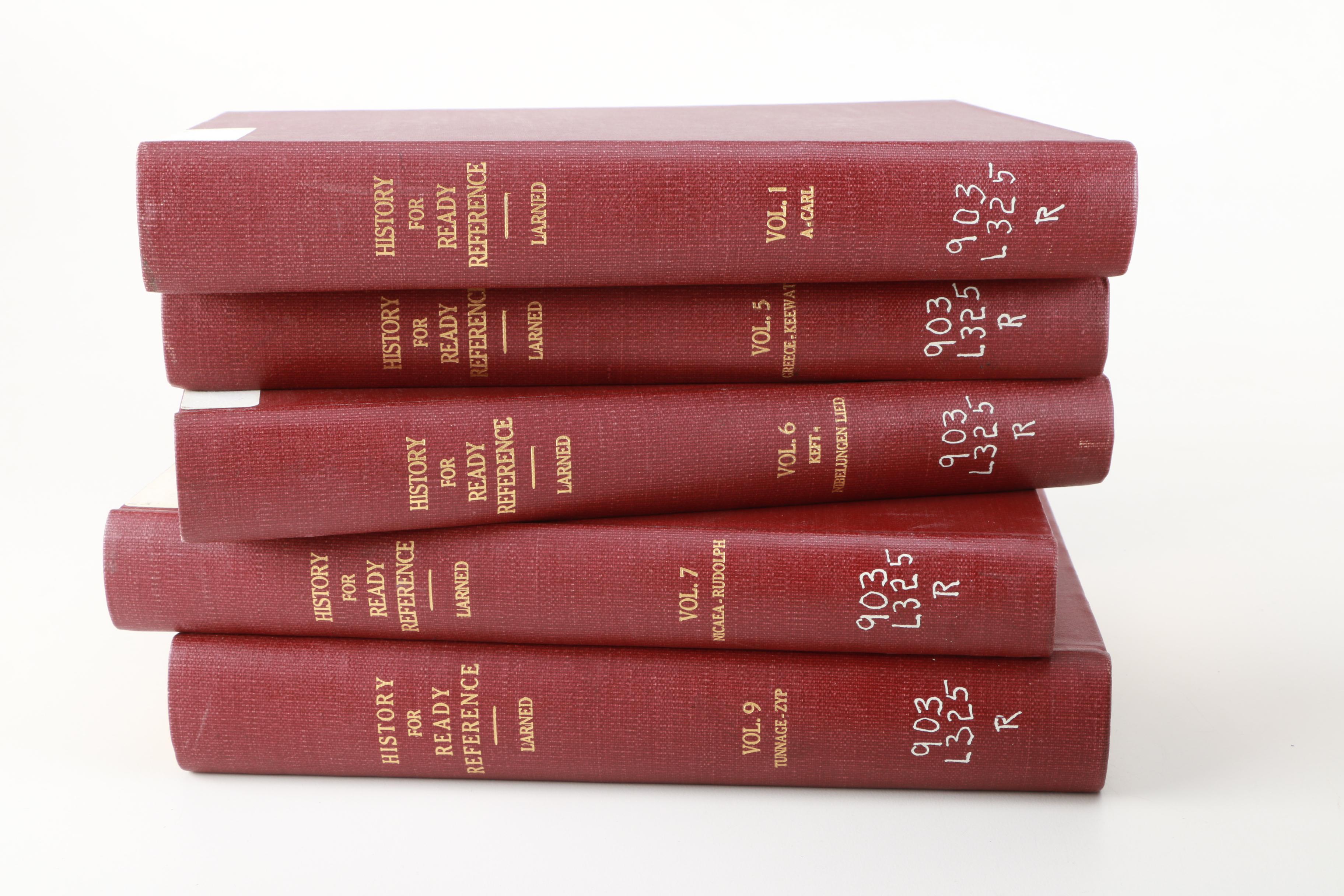 1895 Partial Set of Larned's "History For Ready Reference"