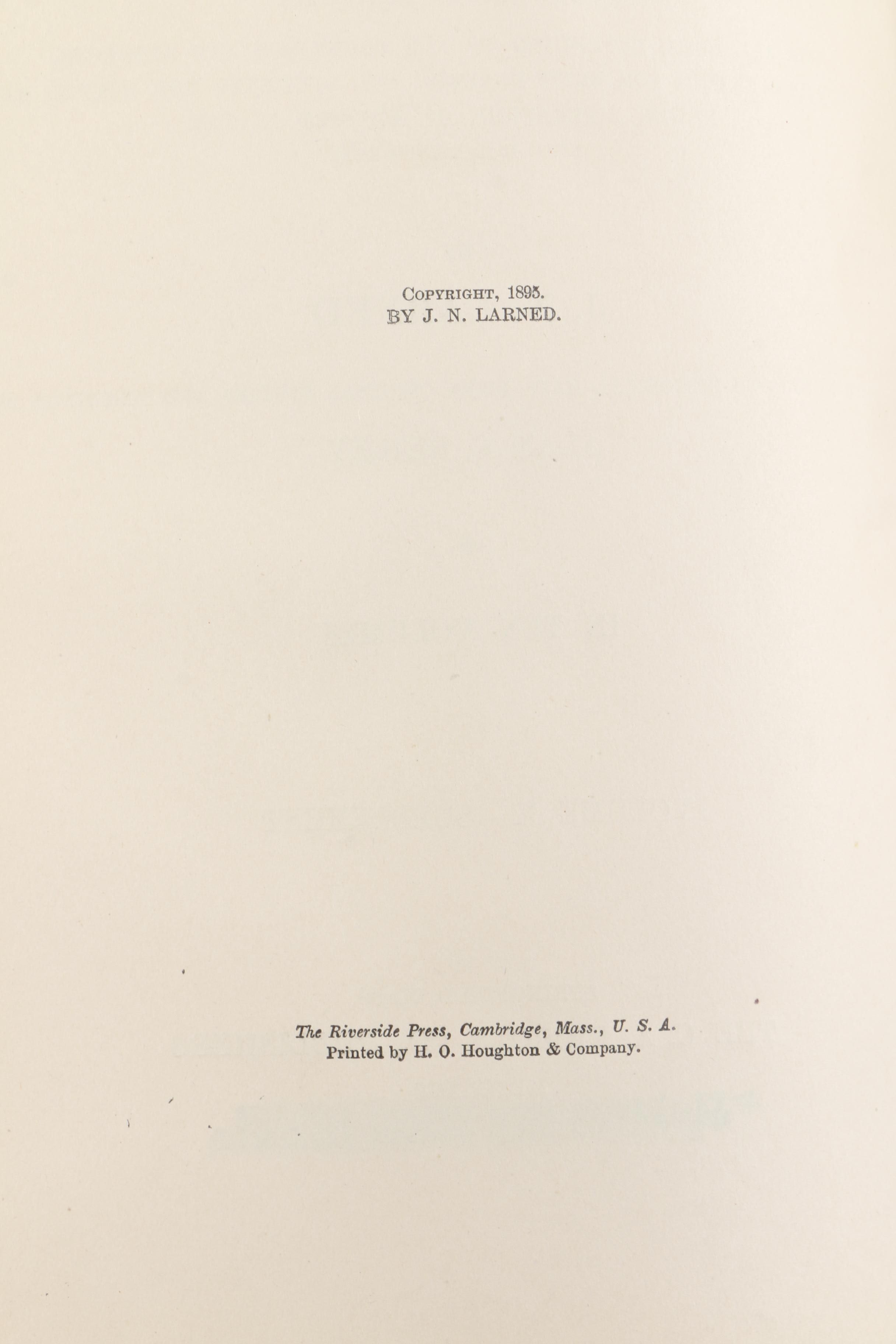 1895 Partial Set of Larned's "History For Ready Reference"