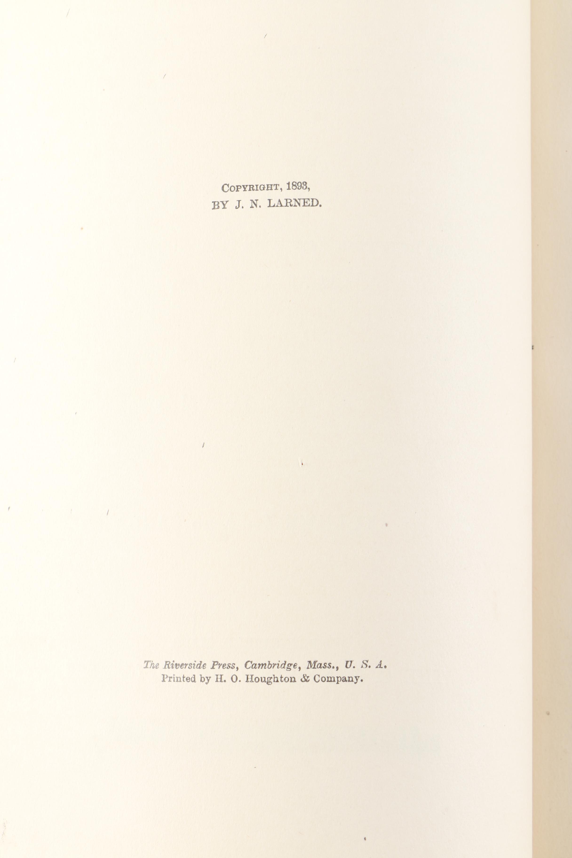 1895 Partial Set of Larned's "History For Ready Reference"