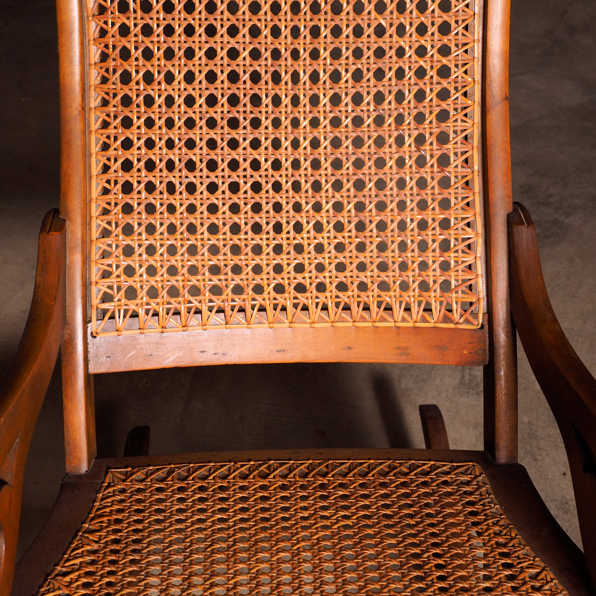 Vintage Cane Back and Seat Rocking Chair