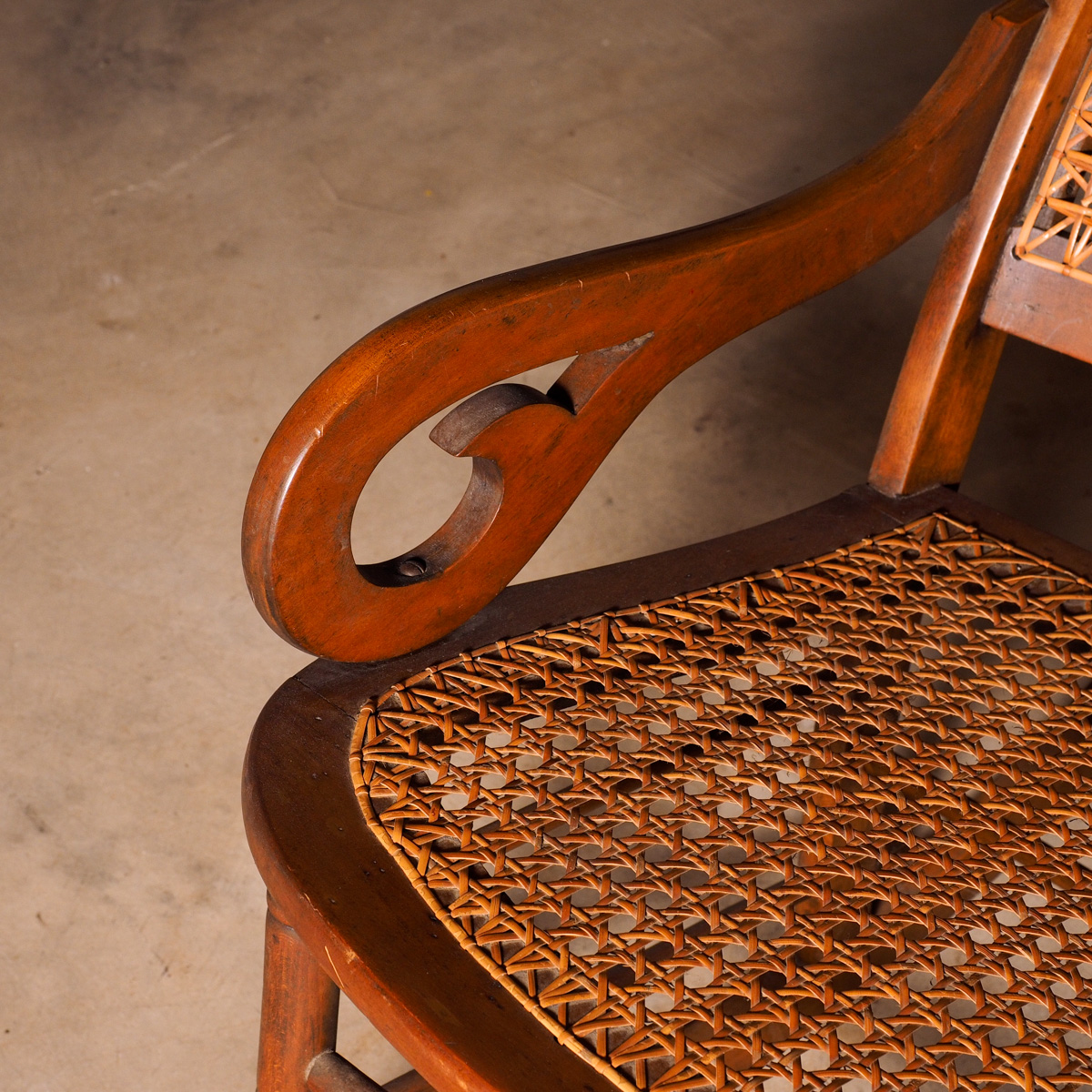 Vintage Cane Back and Seat Rocking Chair