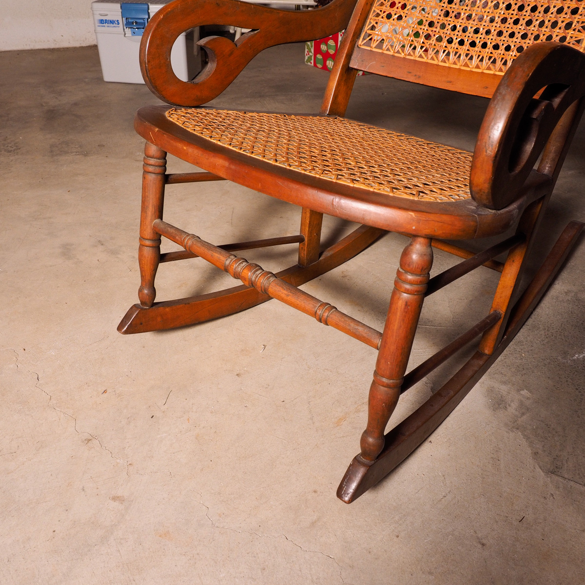 Vintage Cane Back and Seat Rocking Chair