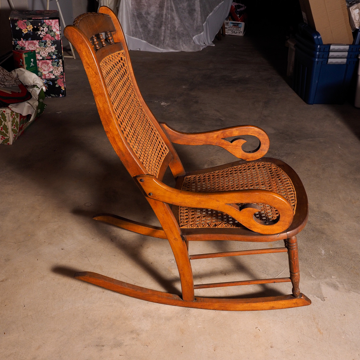 Vintage Cane Back and Seat Rocking Chair