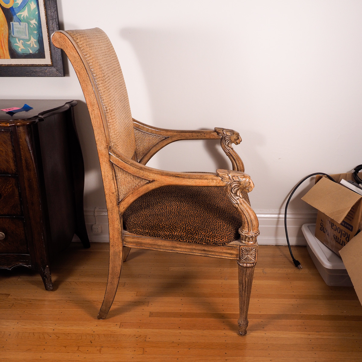 Carved Lion Head Chair by Thomasville