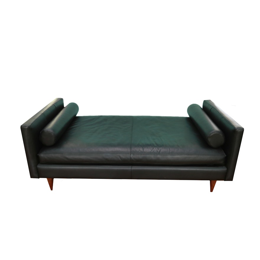 Mid Century Modern Style Leather Bench