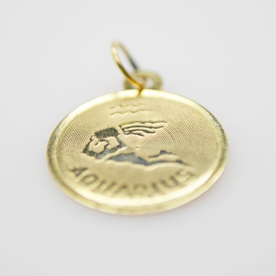14K Yellow Gold Aquarius Charm