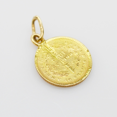 22K Yellow Gold 1852 US Dollar Coin Charm
