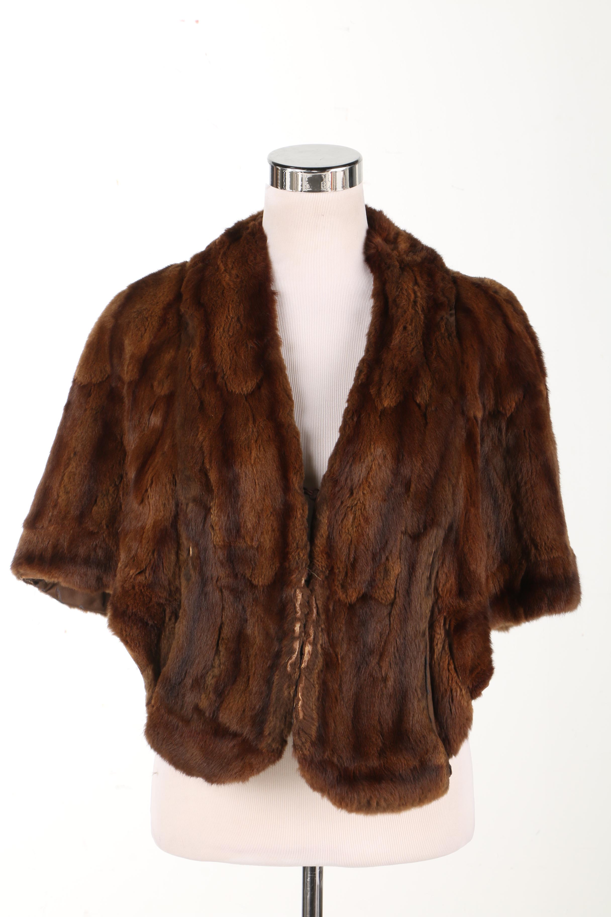 Vintage Dyed Squirrel Fur Stole
