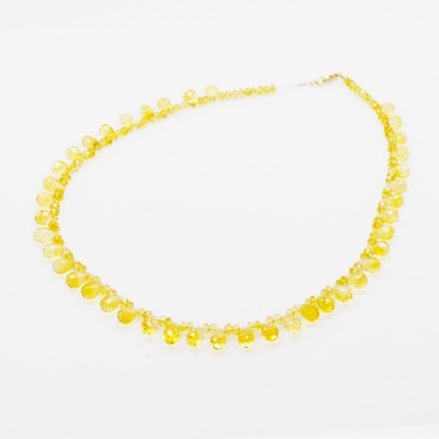 14K Yellow Gold Clasp Citrine Beaded Necklace