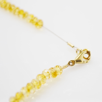 14K Yellow Gold Clasp Citrine Beaded Necklace