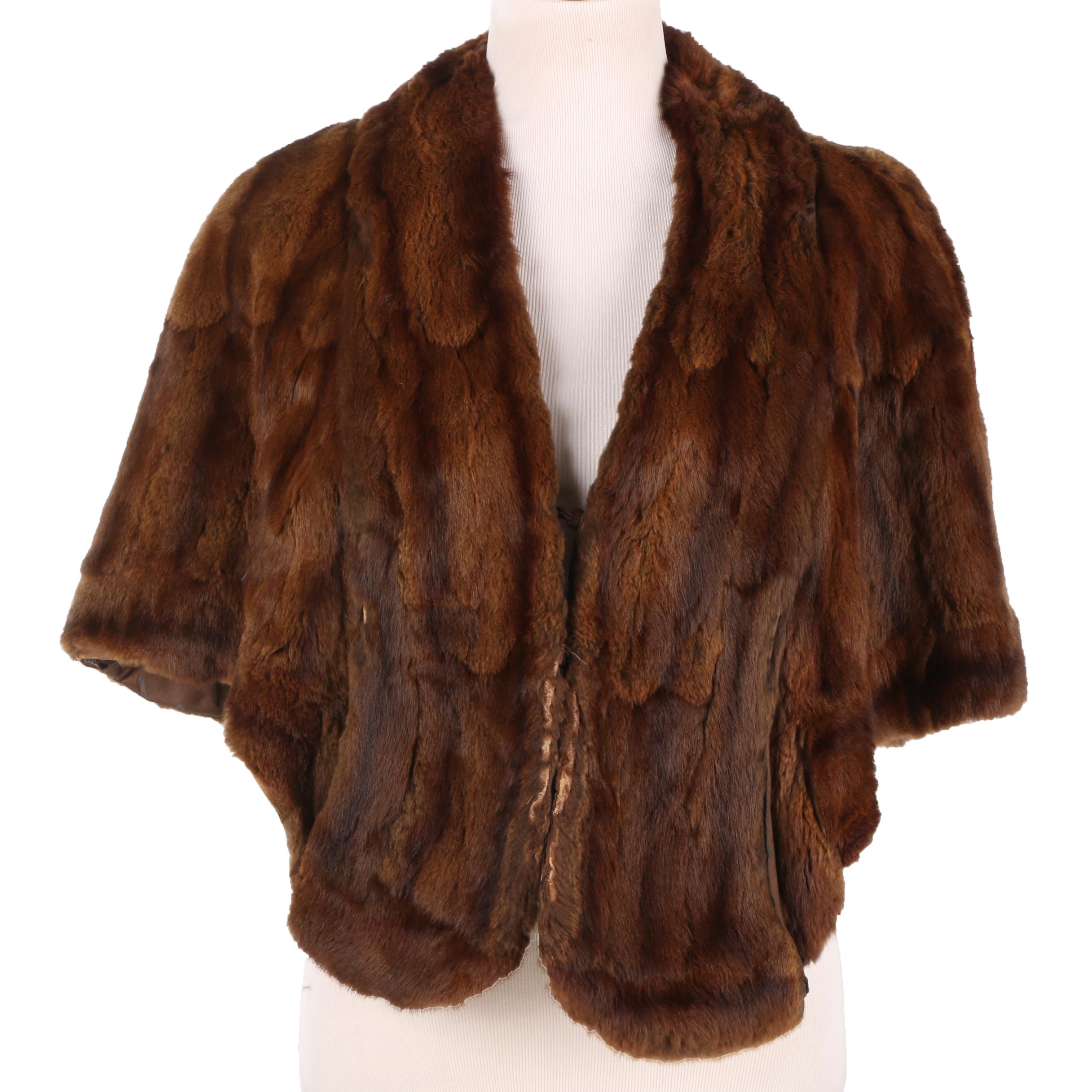Vintage Dyed Squirrel Fur Stole