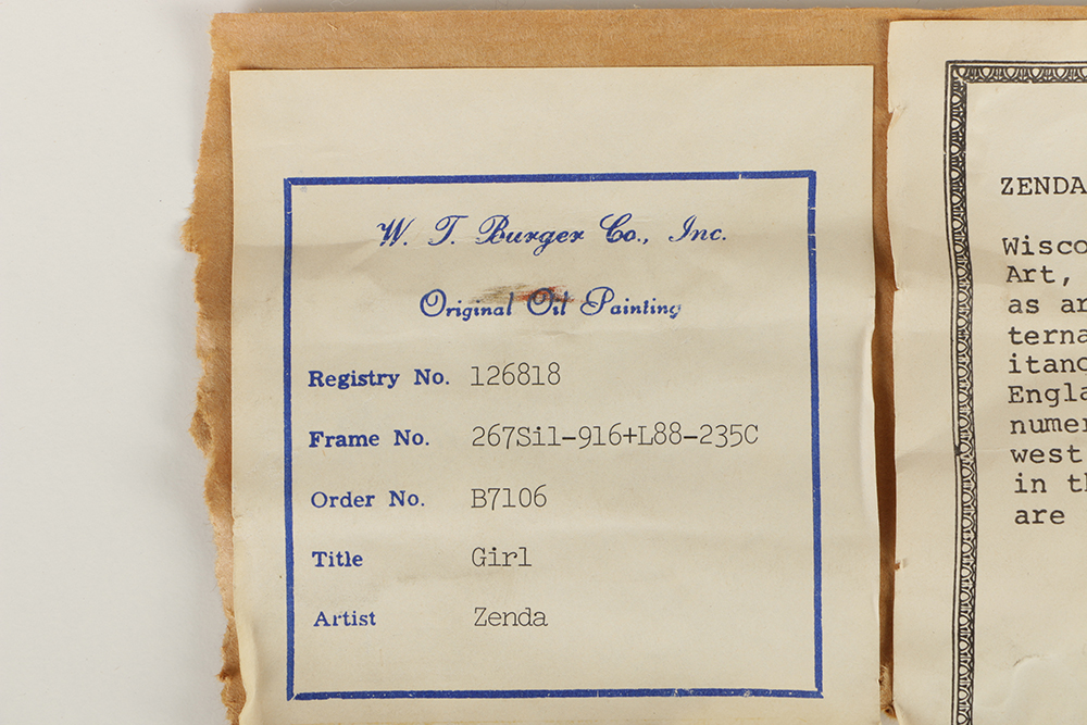 Pat Zenda Oil Painting on Canvas "Girl"