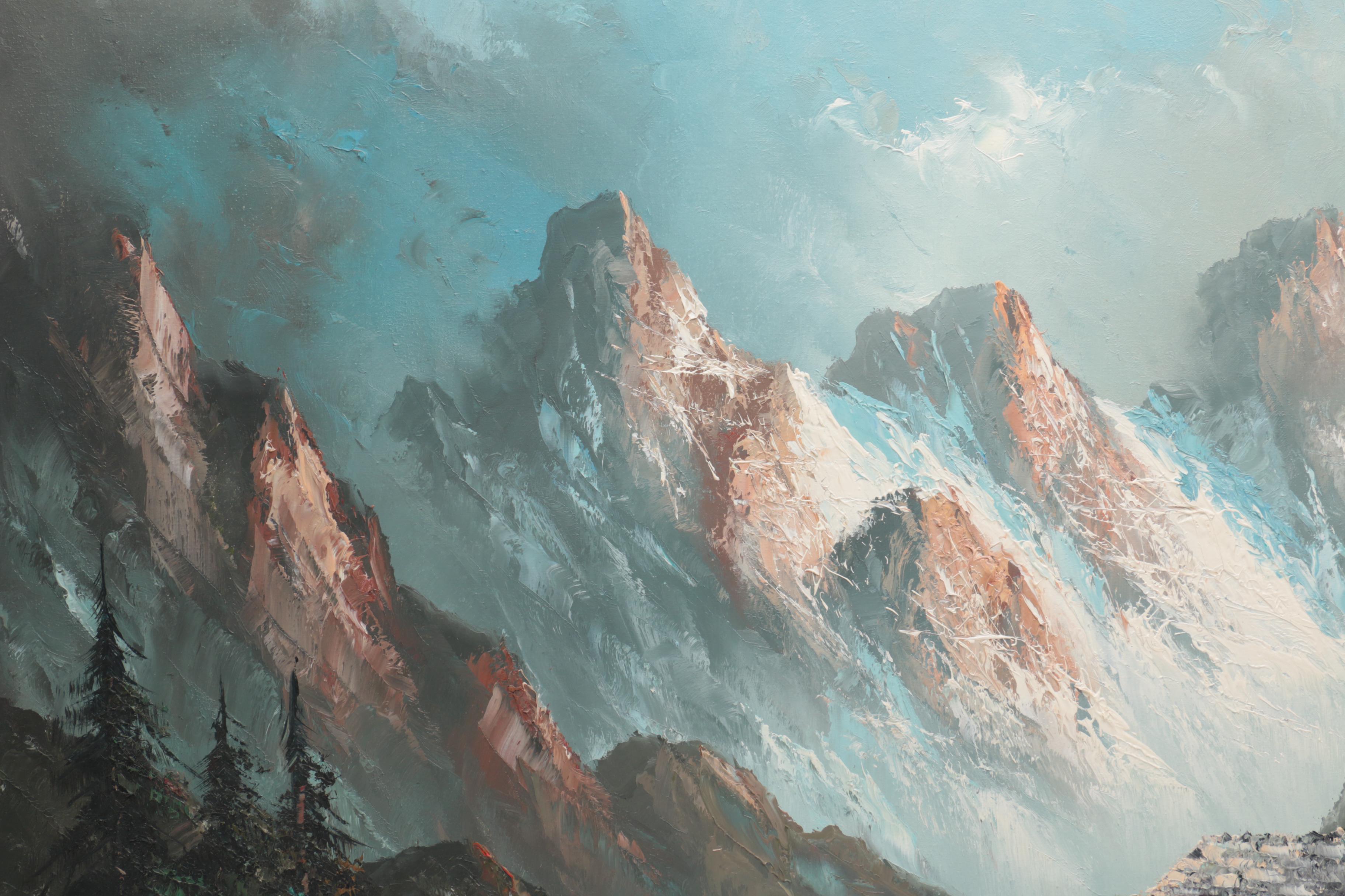 Pfitzer Oil Painting on Canvas of Mountainscape