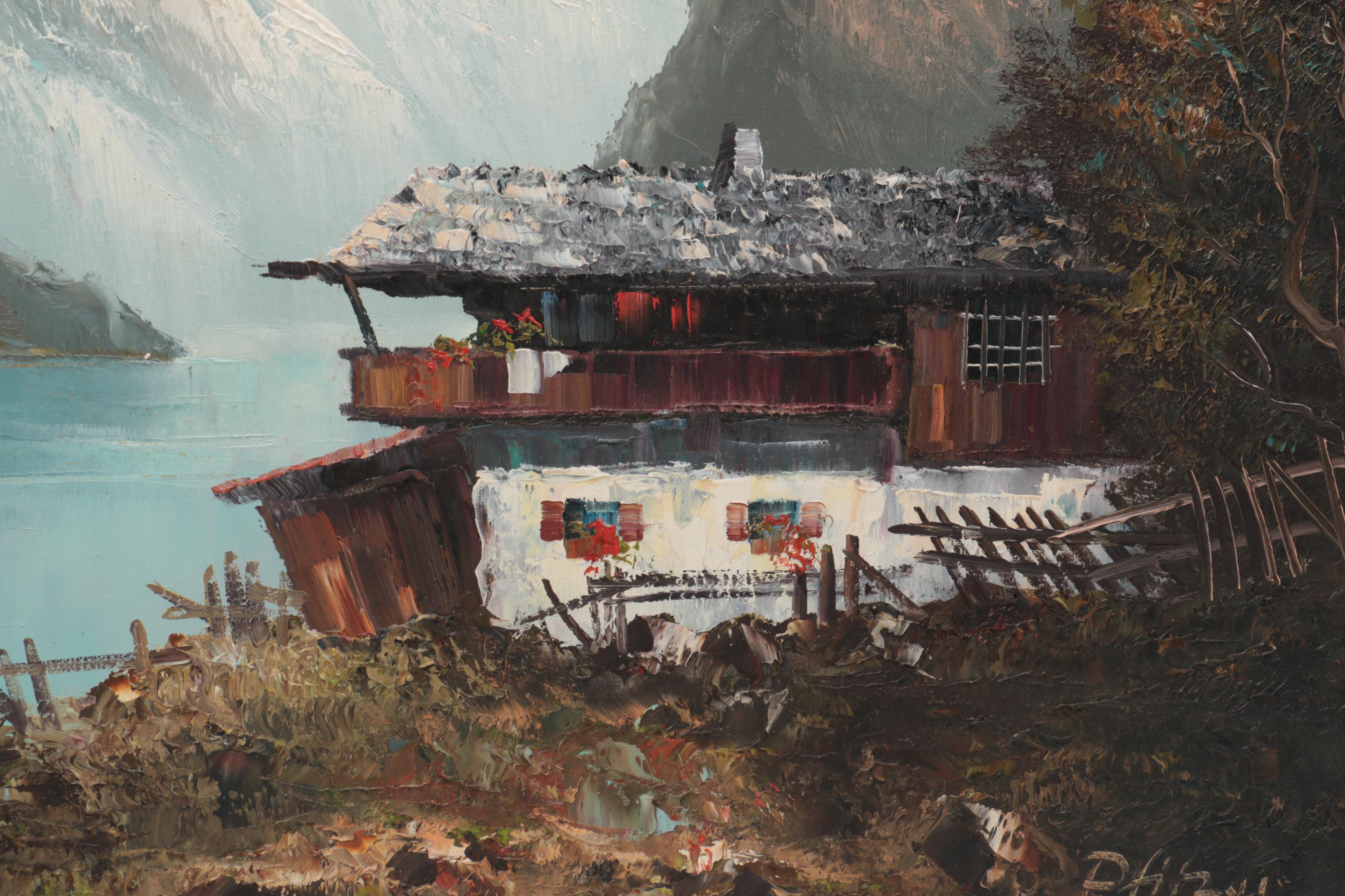 Pfitzer Oil Painting on Canvas of Mountainscape