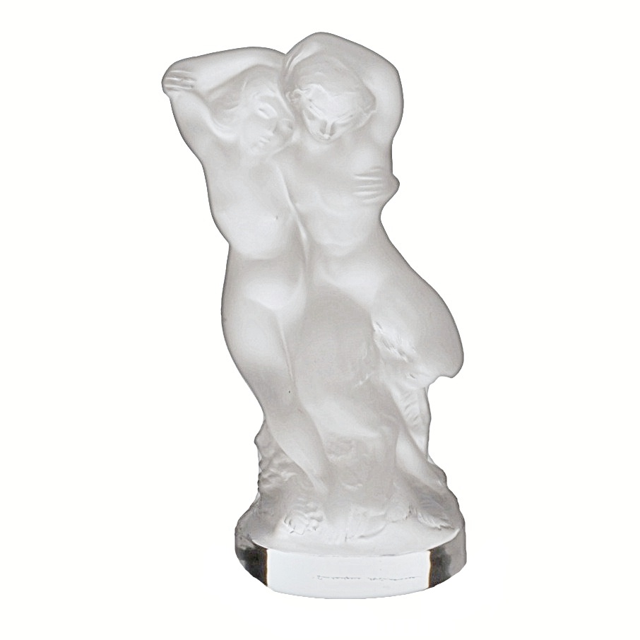 Lalique "Faune" Crystal Figurine in Satin Finish, Signed