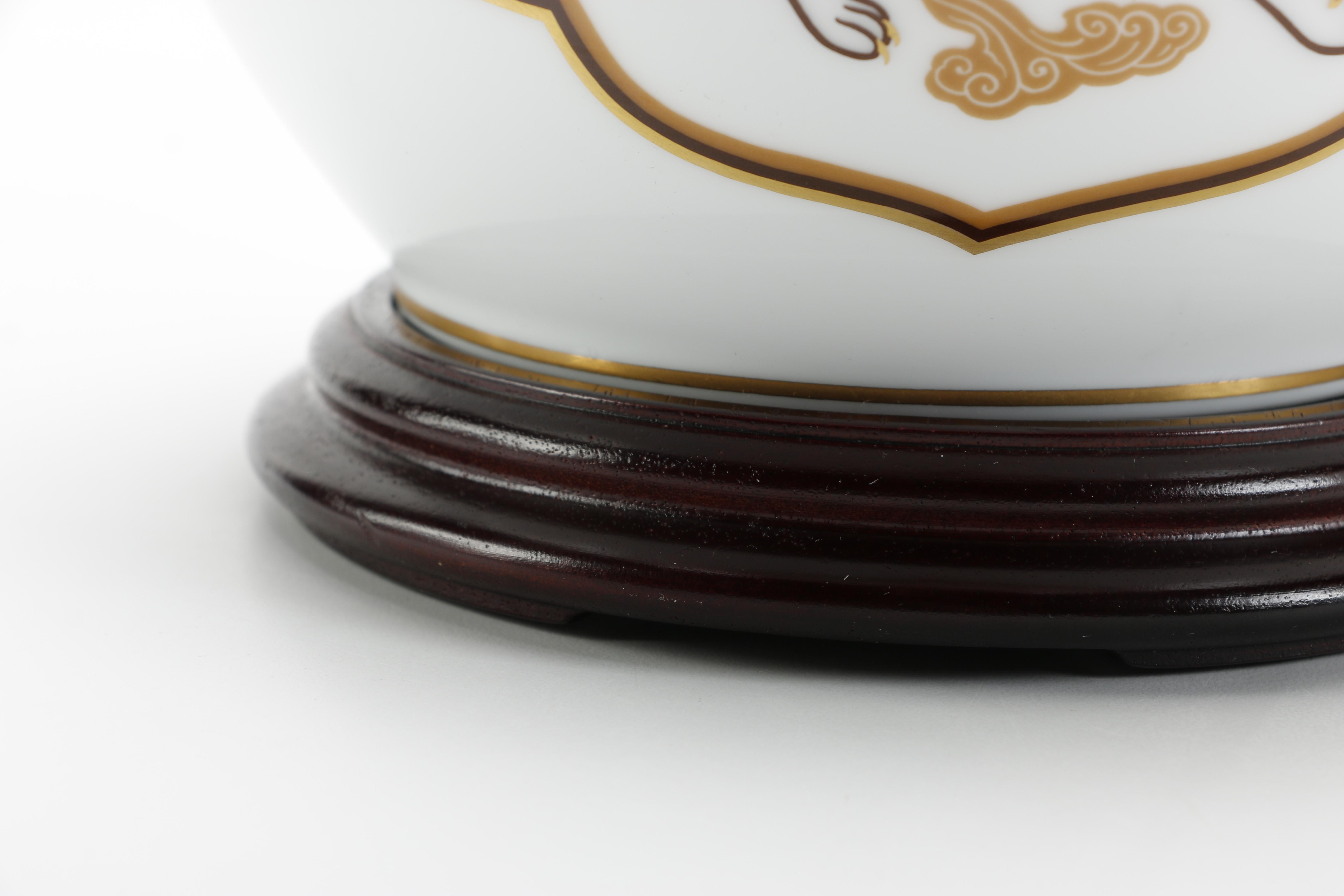 Vintage Japanese Okura Porcelain Decorative Bowls With Phoenix and Tiger Designs